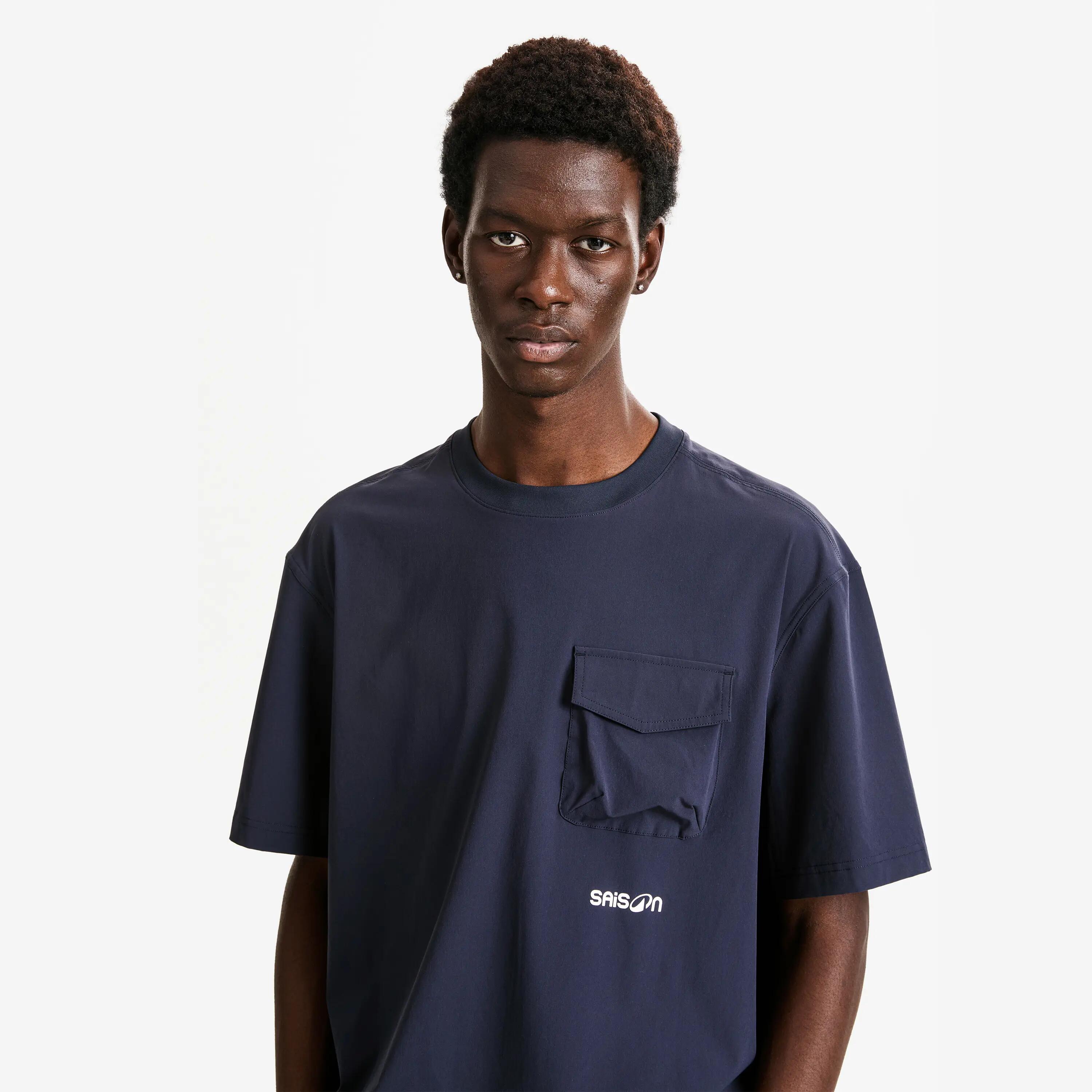 Tee shirt tissé, DECATHLON x SAISON, mixte, bleu 2/6