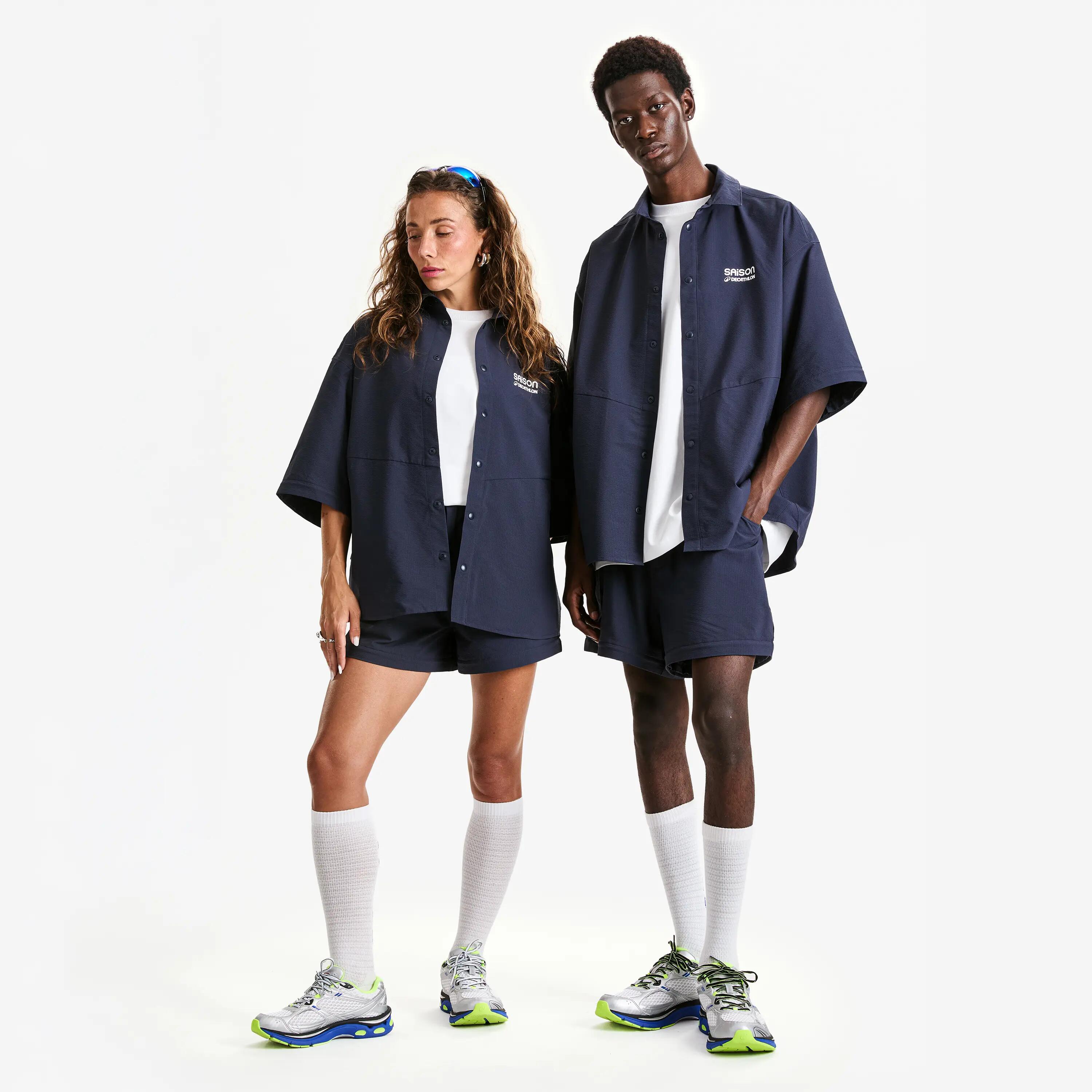 Veste 2 en 1 mixte oversize, DECATHLON x SAISON, bleu 2/8