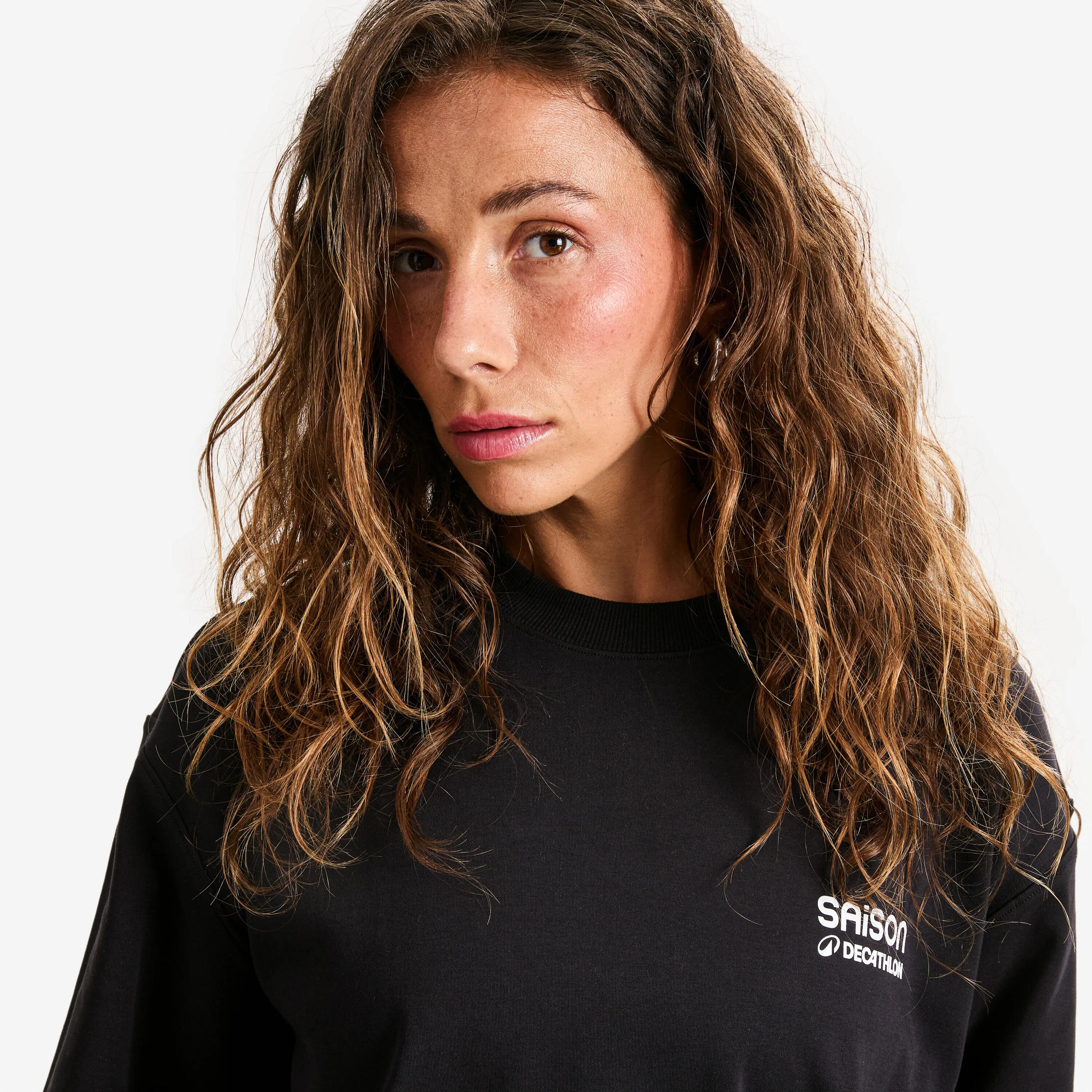 Tee-shirt graphique mixte, DECATHLON x SAISON, noir 6/6