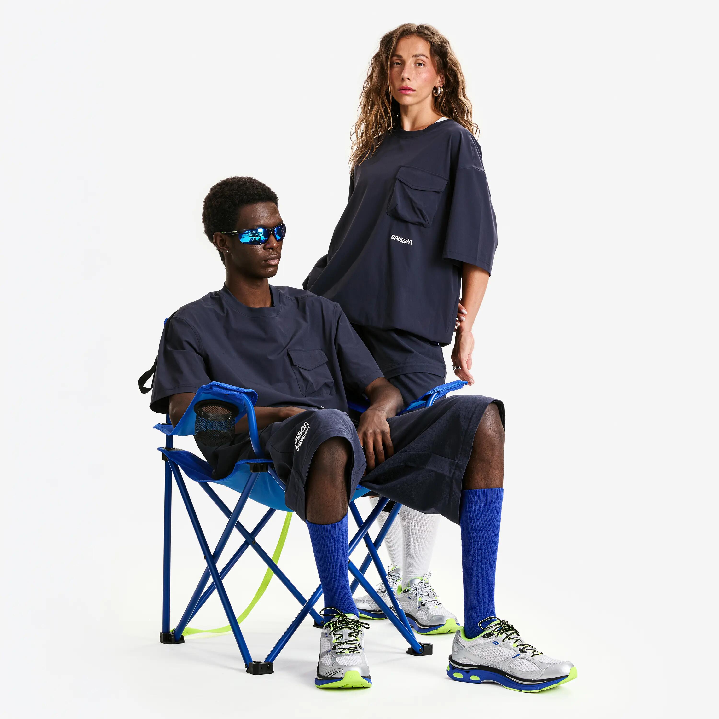 Tee shirt tissé, DECATHLON x SAISON, mixte, bleu 6/6