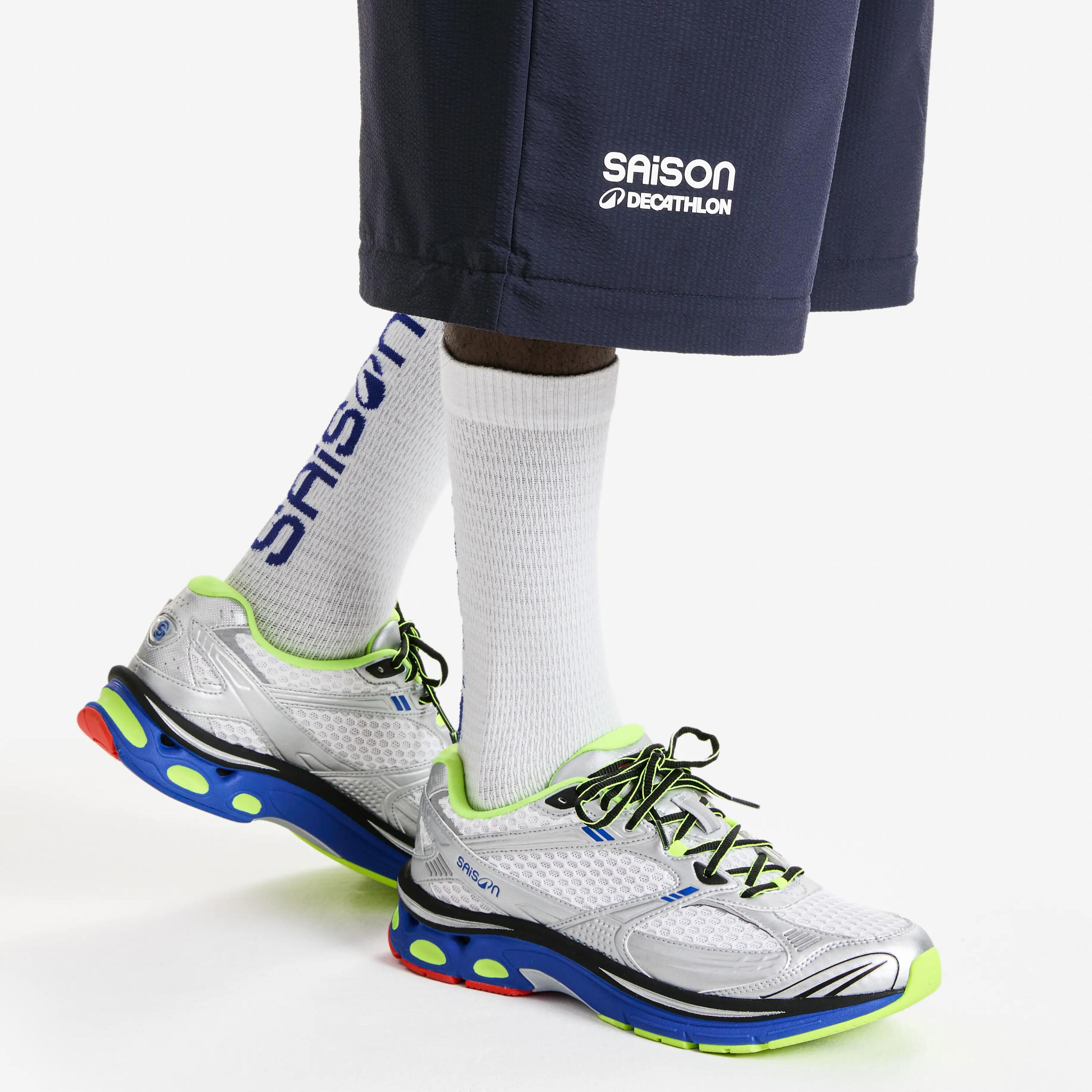 Chaussettes, DECATHLON x SAISON, blanc et bleu 5/6