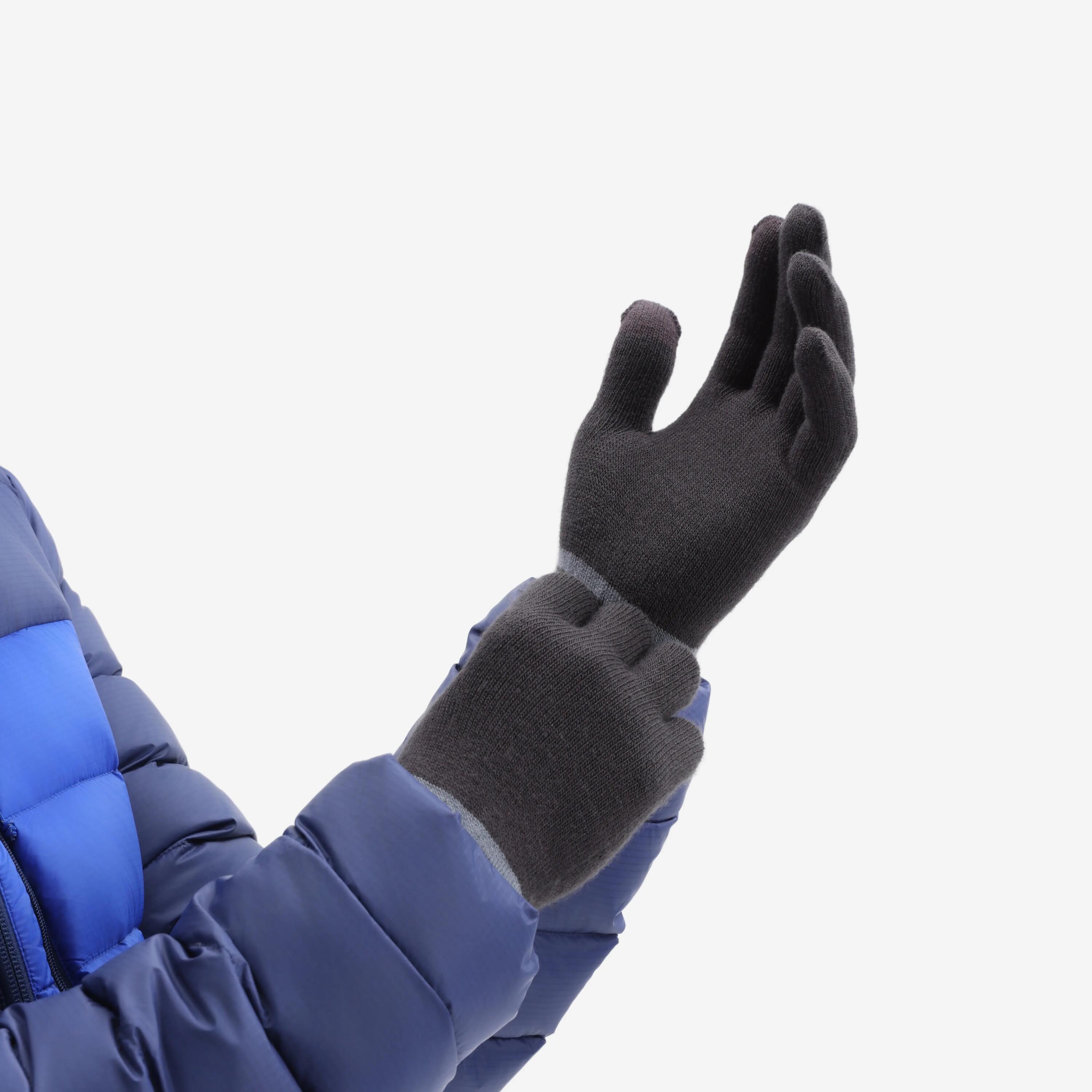 GLOVE HIKE 100 KNITTING GREY -  5