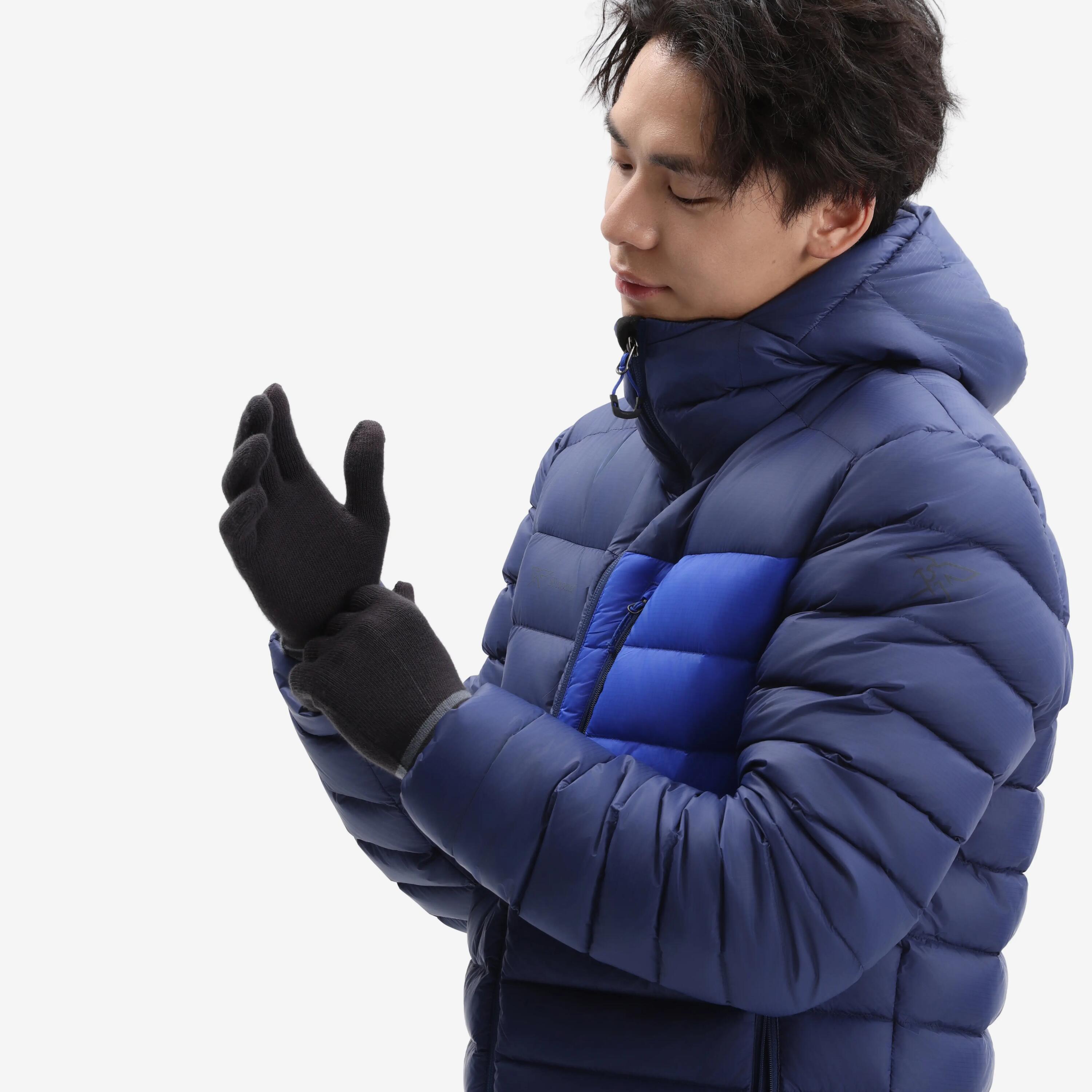 GLOVE HIKE 100 KNITTING GREY -  5