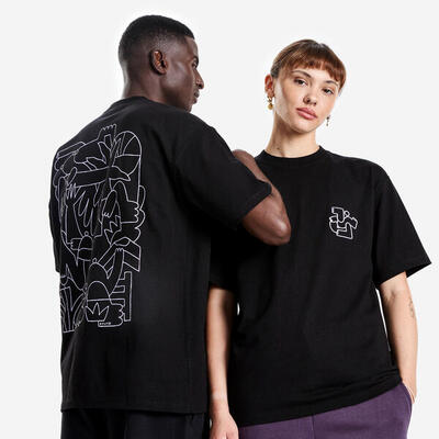 T-shirt met print elementals zwart