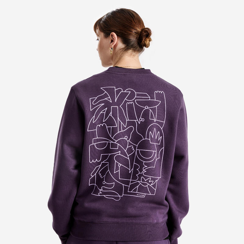 Hanorac cu guler rotund, Elementals, Mov, Unisex