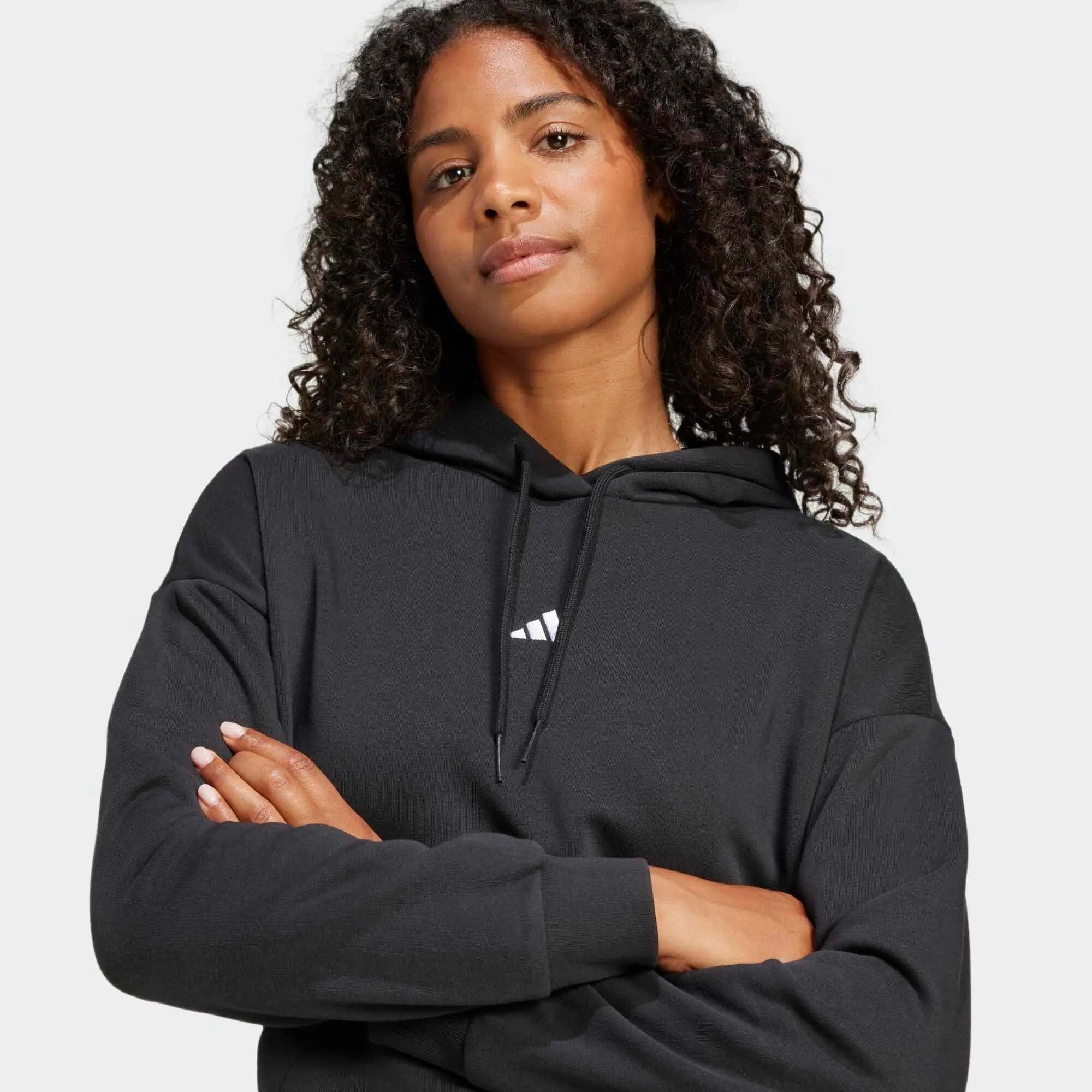 Felpa ADIDAS donna palestra pesante nera 2/4