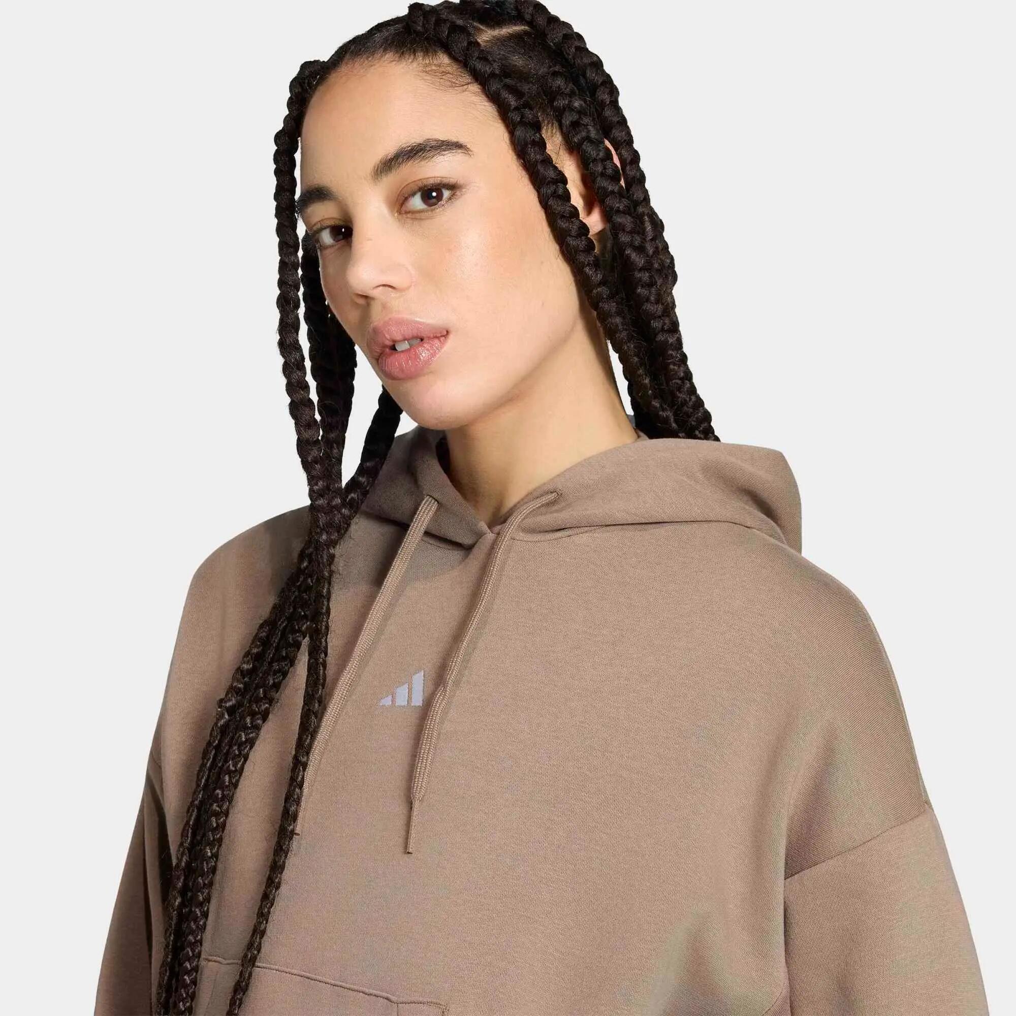 Felpa ADIDAS donna palestra pesante verde militare 2/5