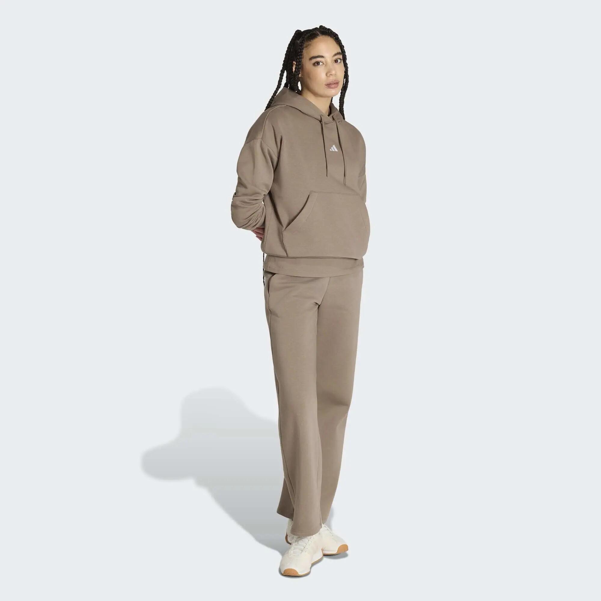 Felpa ADIDAS donna palestra pesante verde militare 5/5