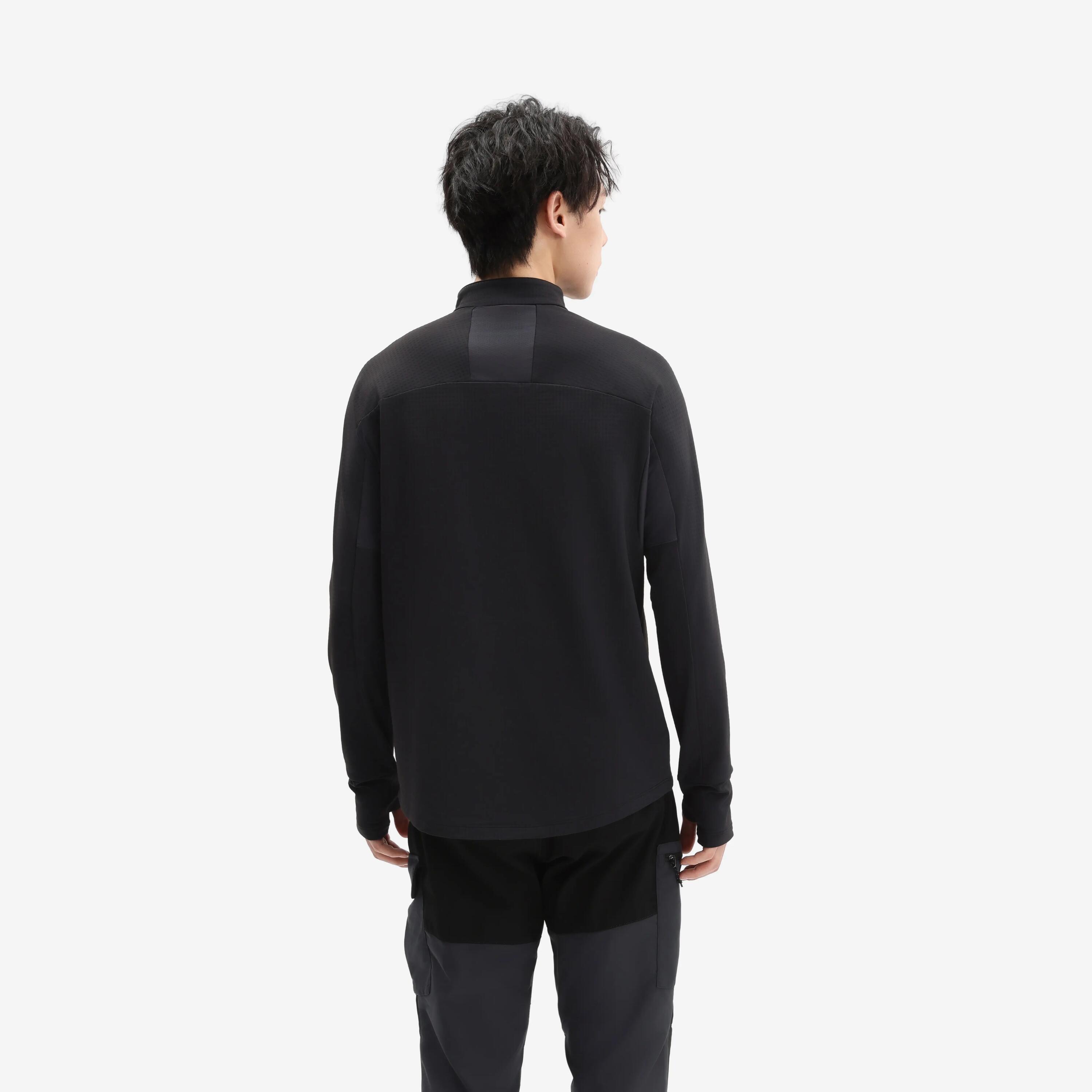 Men’s long-sleeved hiking t-shirt, MH500 Warm - Black -  2
