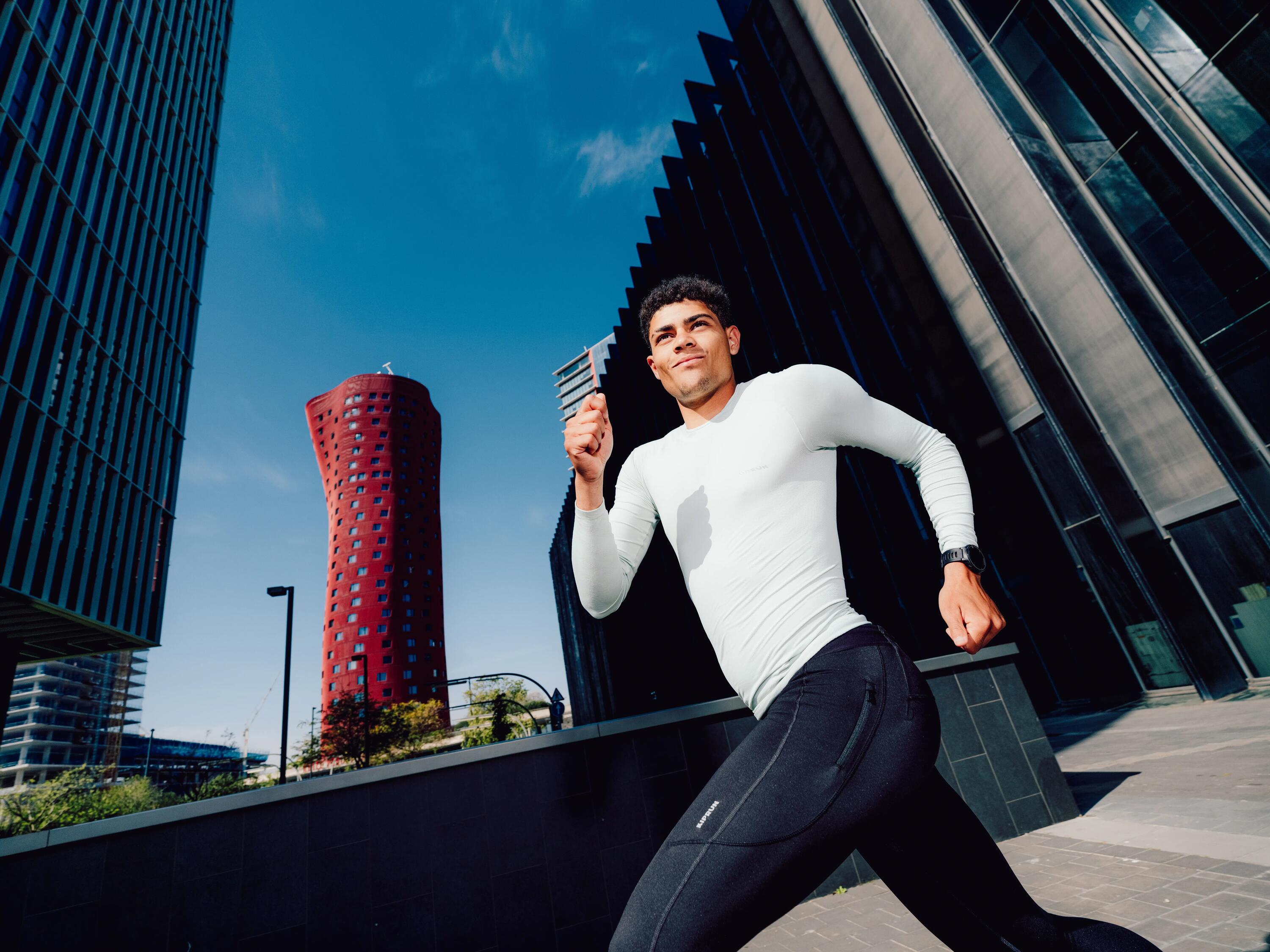 Maglia termica manica lunga slim running uomo RUN 500 verde 3/10