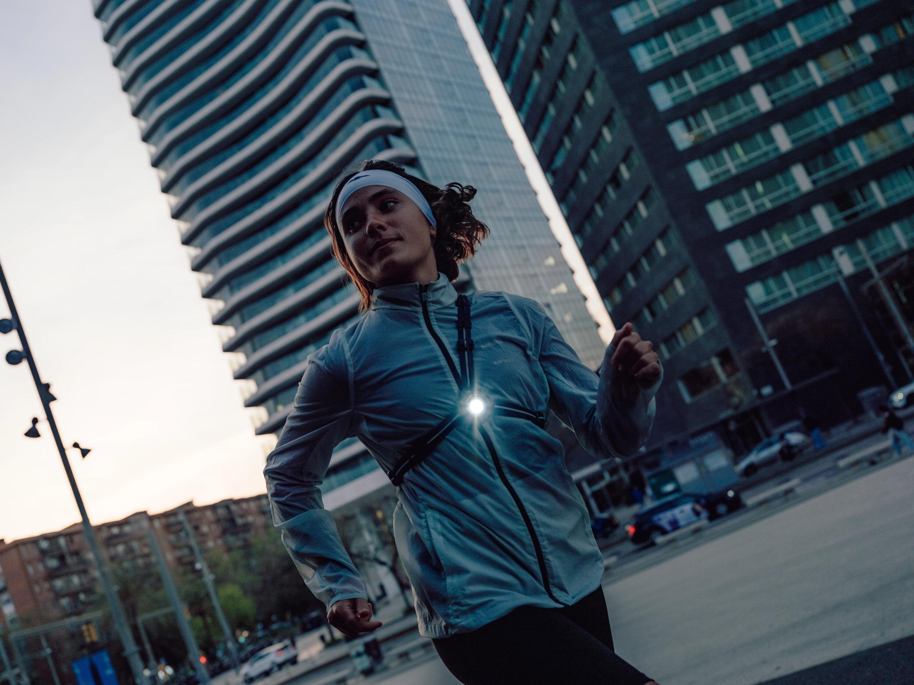Manteau de course à pied coupe-vent femme, Run 500 7/17