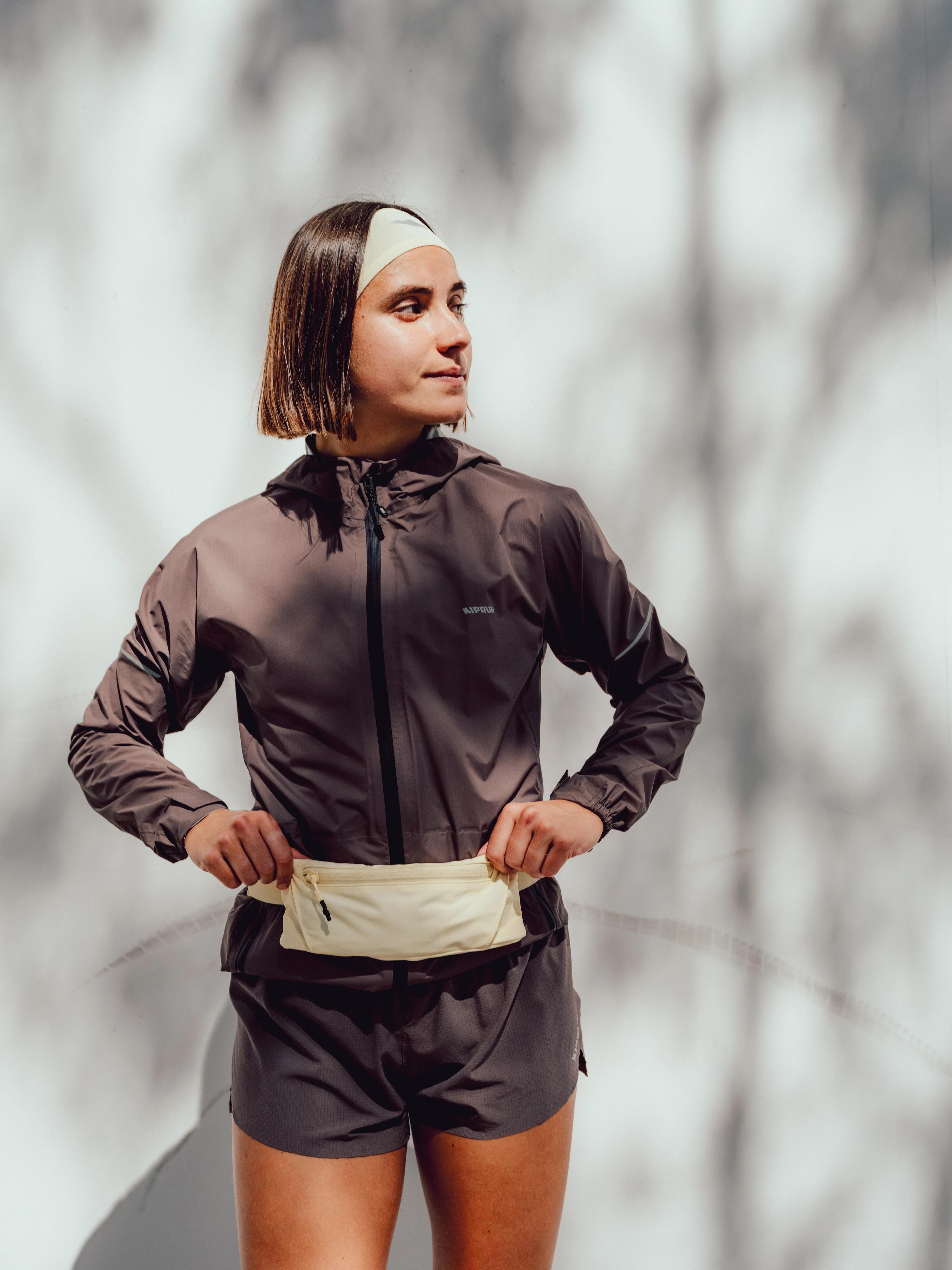 Veste running imperméable Femme, Kiprun Run Rain 900 marron 5/23