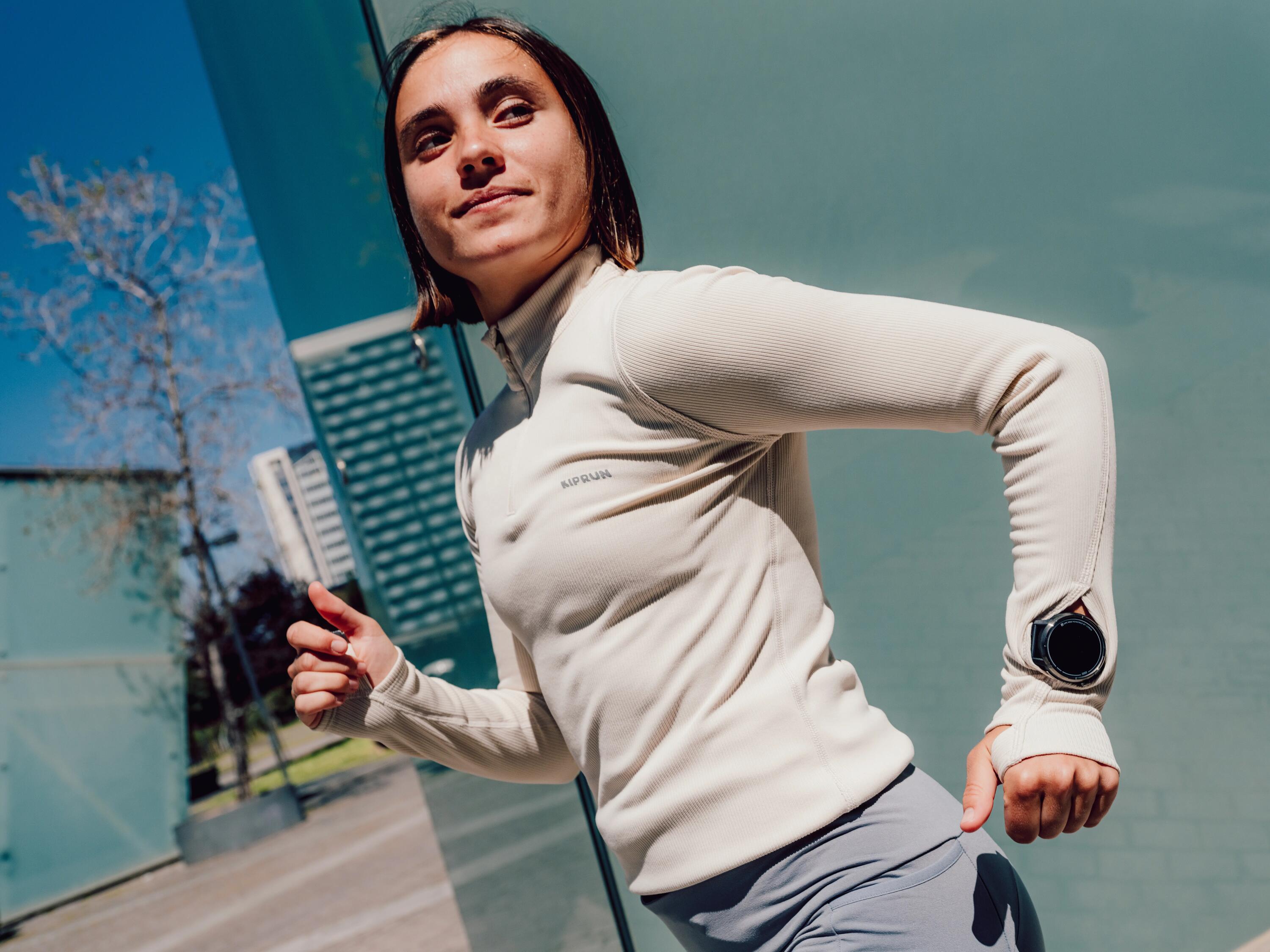 Maglia manica lunga running donna RUN FLOW beige 3/13