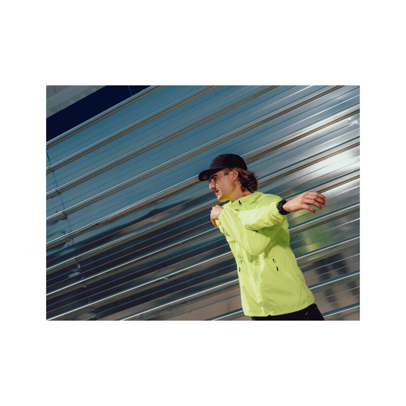 Geacă antivânt fluorescentă Kiprun Run Core PPE galben fluorescent bărbați