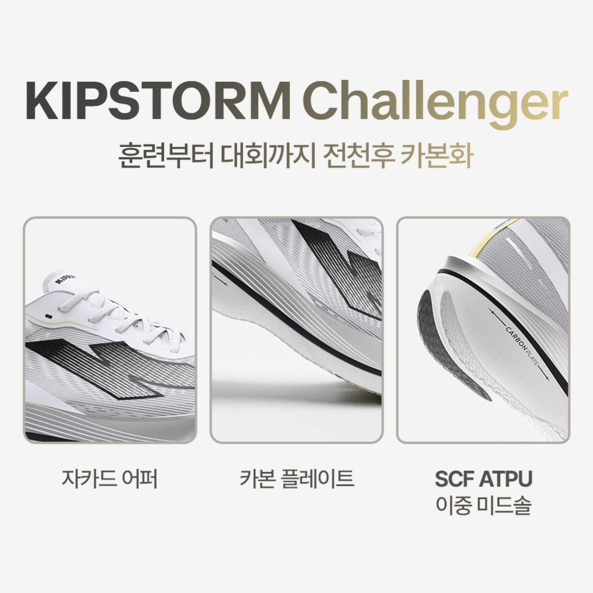 Zapatillas running placa carbono Kiprun Kipstorm Challenger Hombre - blanco 31/40