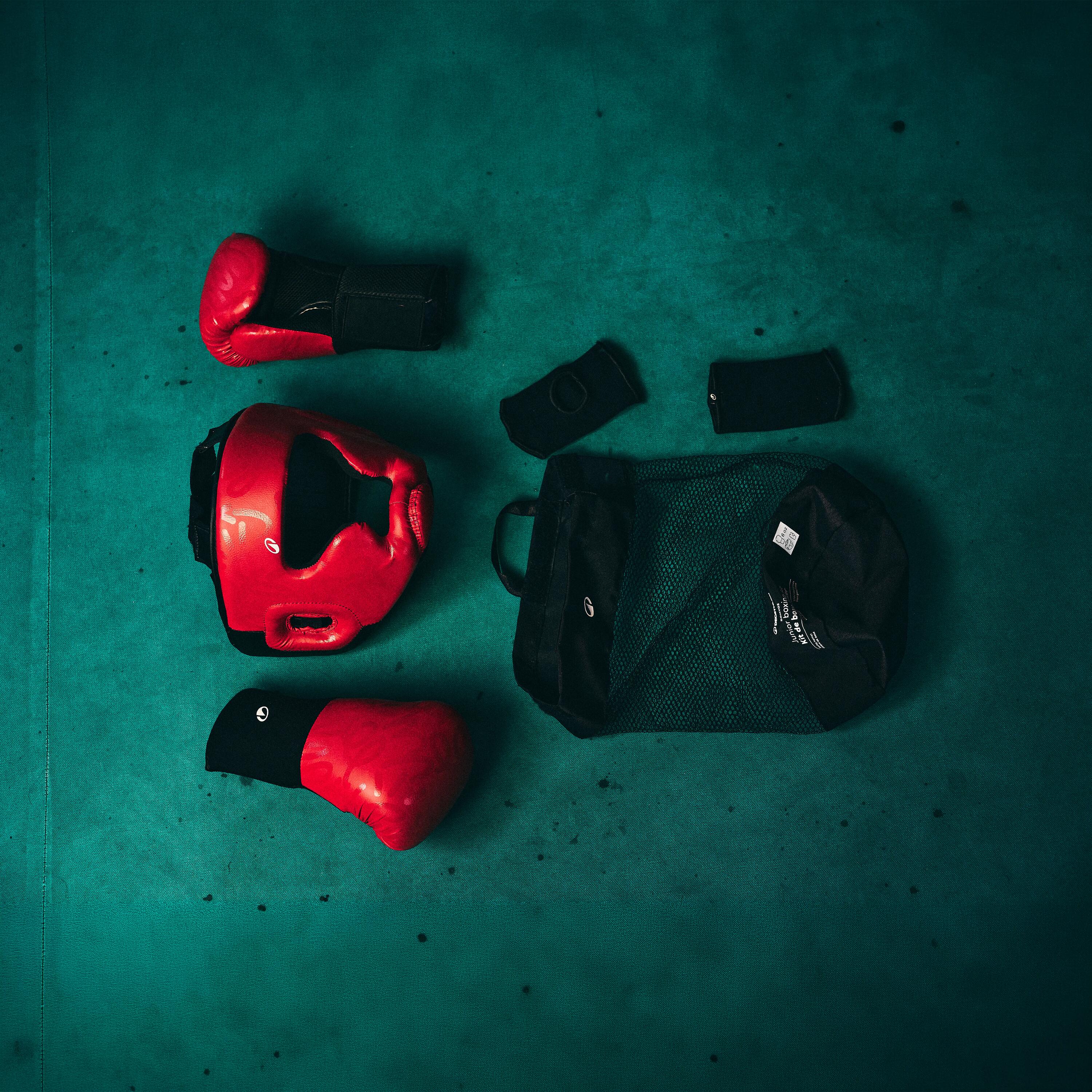 Kit Boxeo Niños Guantes + Casco + Mitones 5/6