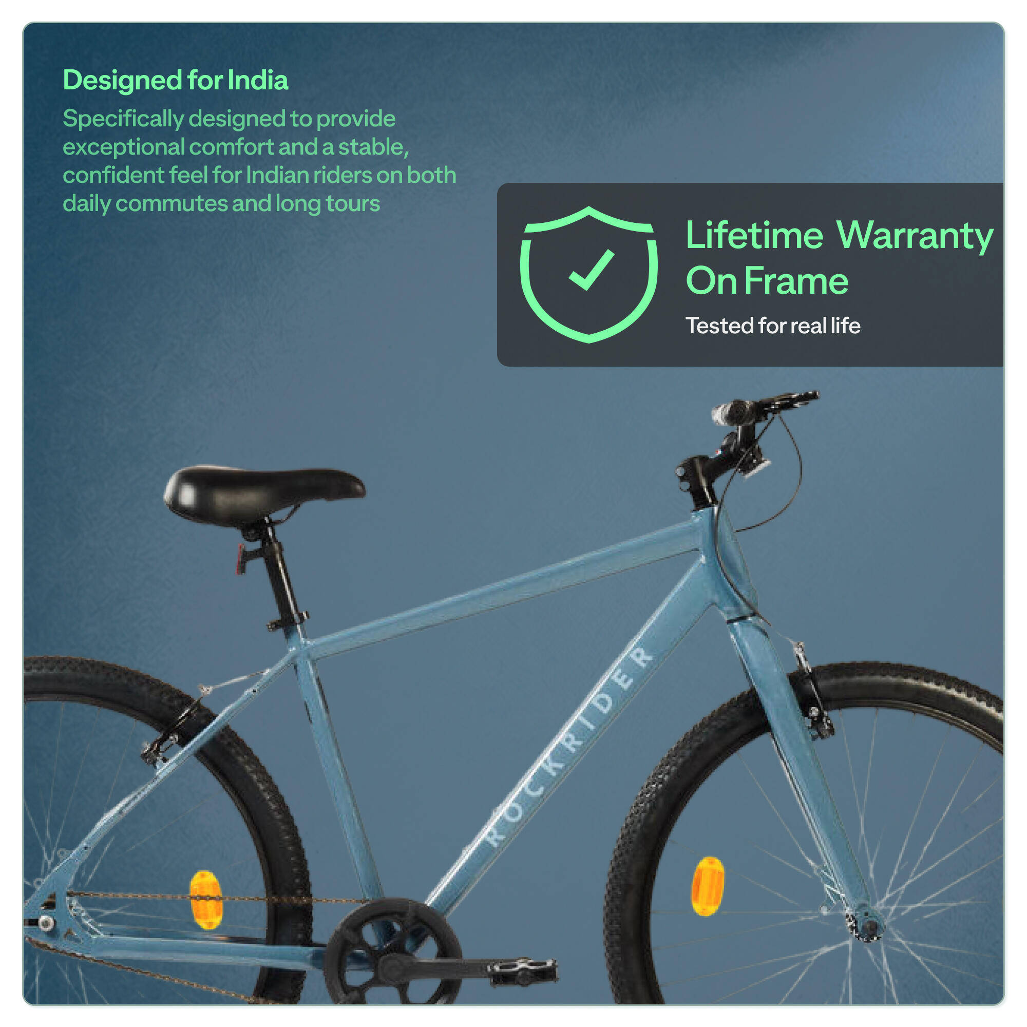 Rockrider EXPL 10 High Frame Single-Speed Bicycle - Hurricane Blue -  2