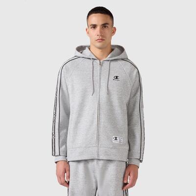 Felpa Champion uomo C-TAPE con cappuccio e zip grigia