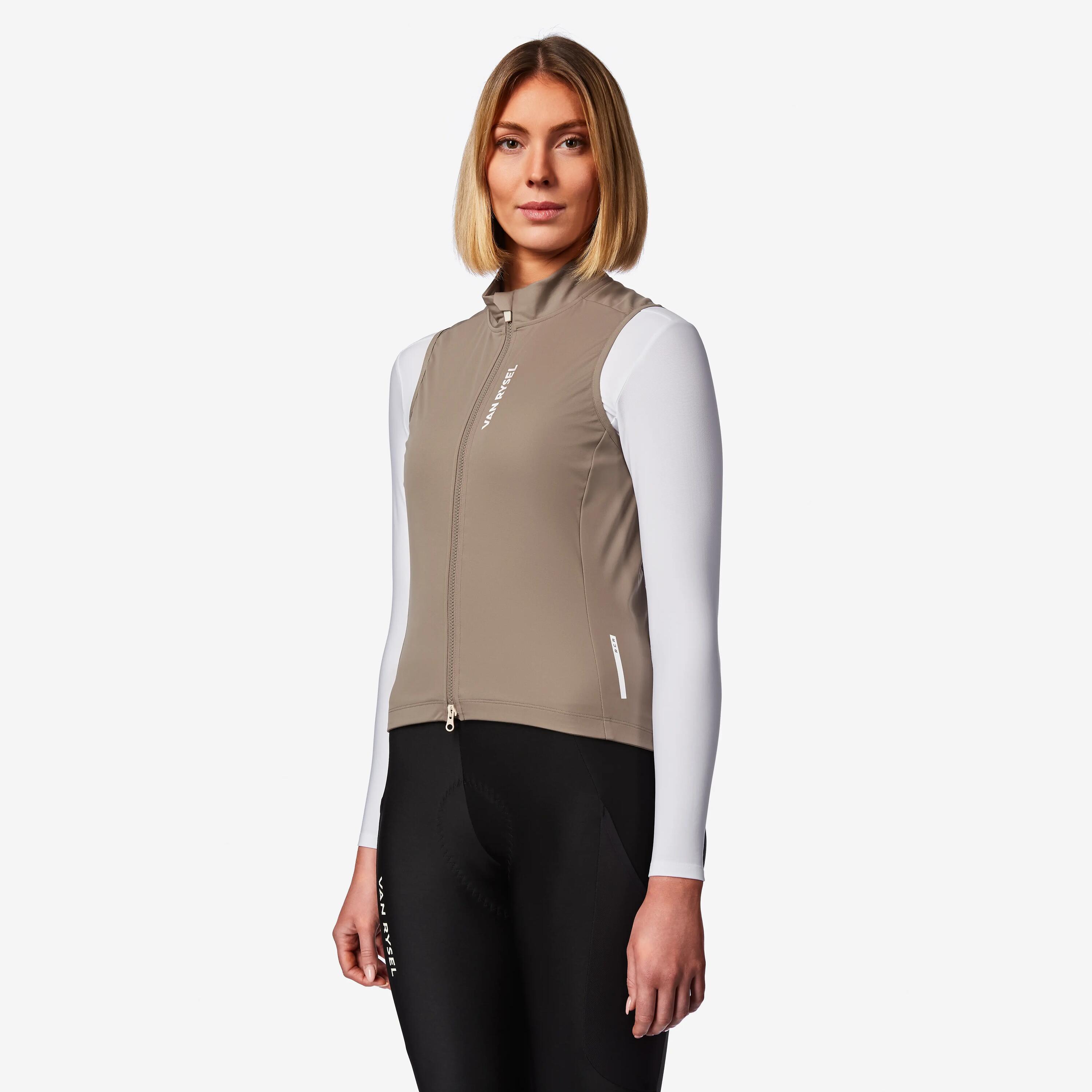 Veste sans manches de vélo de route coupe-vent femme, RCR 7/8