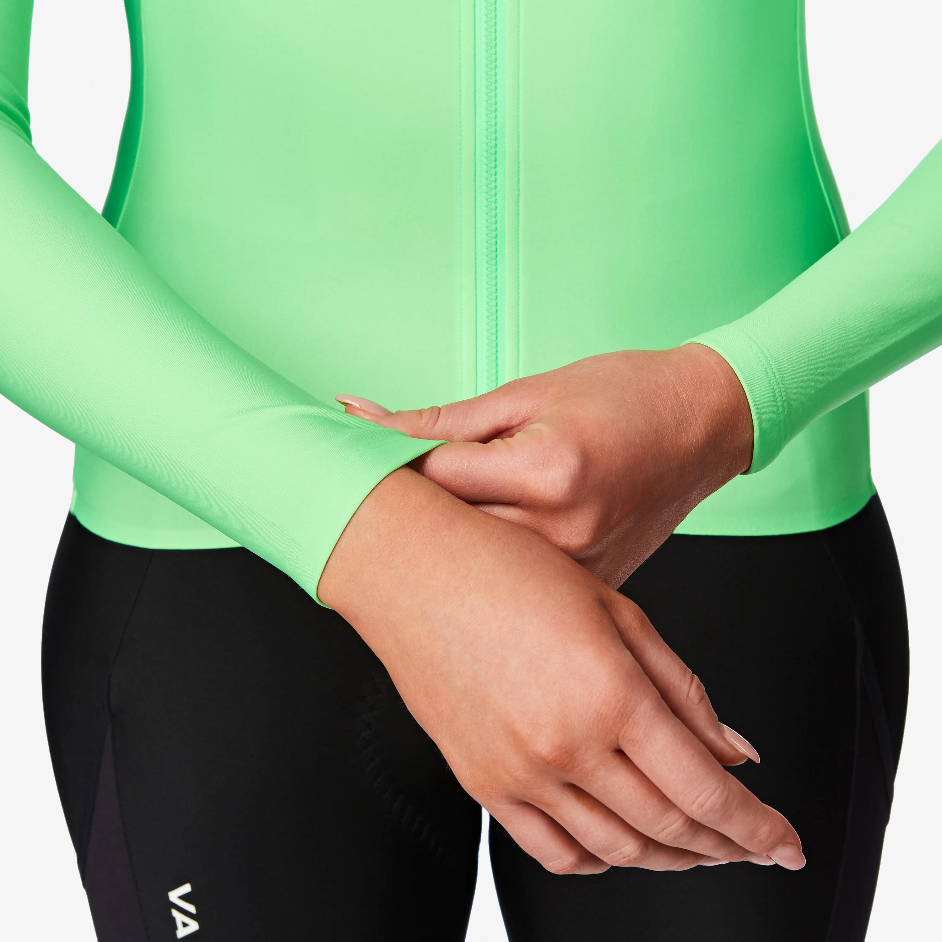 Maillot à manches longues de vélo de route mi-saison unisexe, RCR 2 vert 7/9