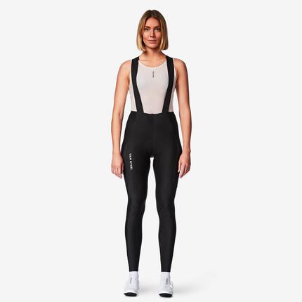 Cuissard long de vélo de route femme hiver, RCR-R noir