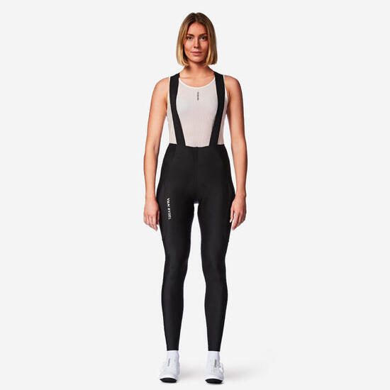 Cuissard long de vélo de route femme hiver, RCR-R noir