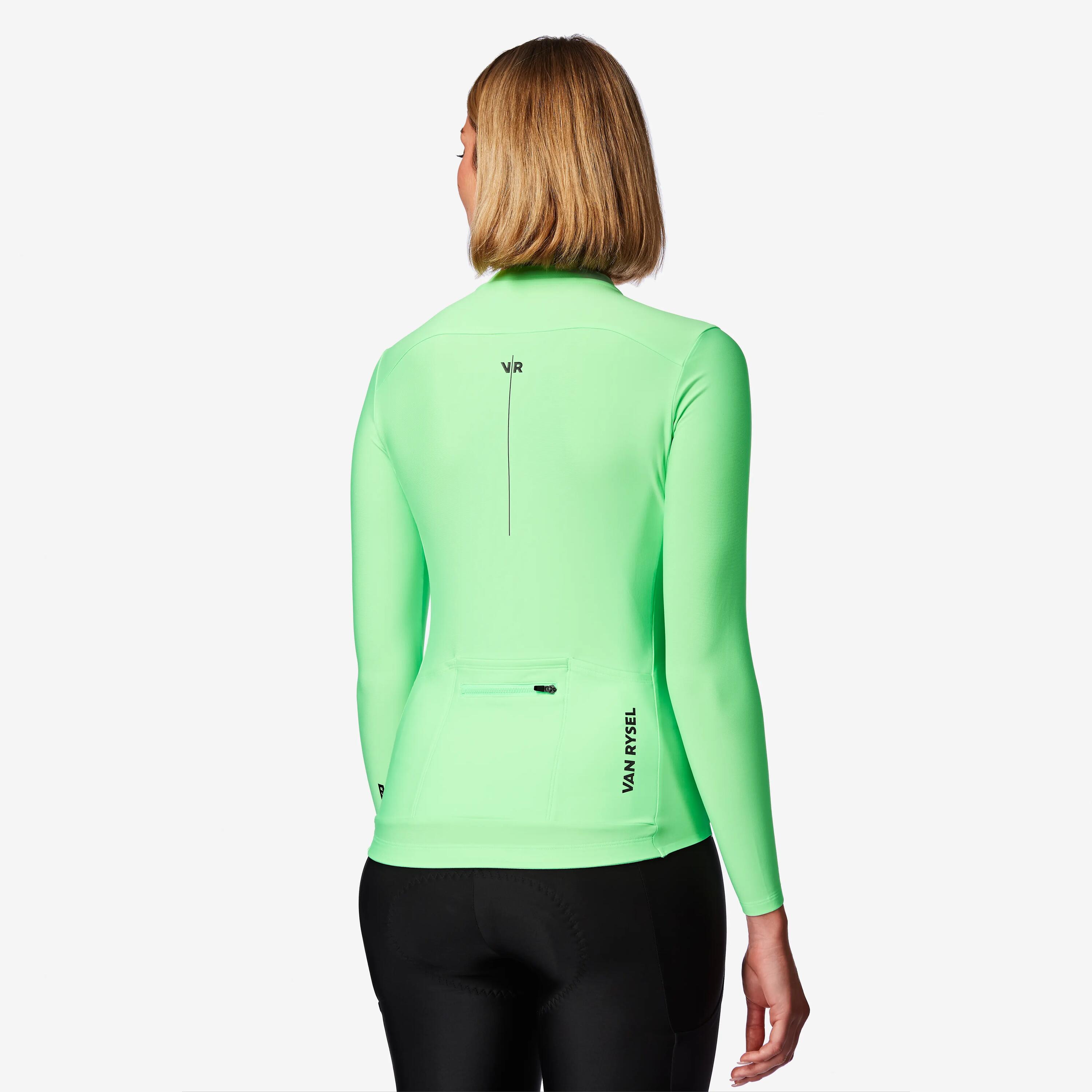 Maillot à manches longues de vélo de route mi-saison unisexe, RCR 2 vert 4/9