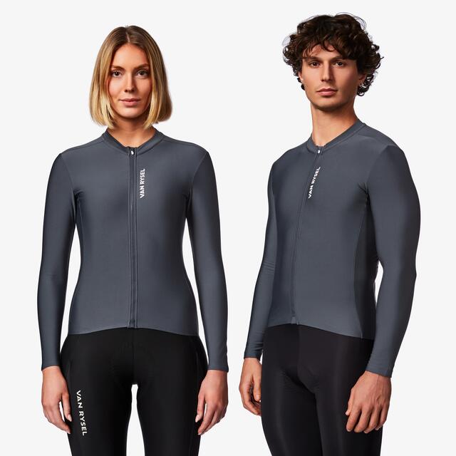 Maglia manica lunga ciclismo adulto unisex RCR-R 2 grigia