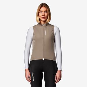 Chaleco Ciclismo Carretera RCR Mujer Marrón Cilantro Cortavientos
