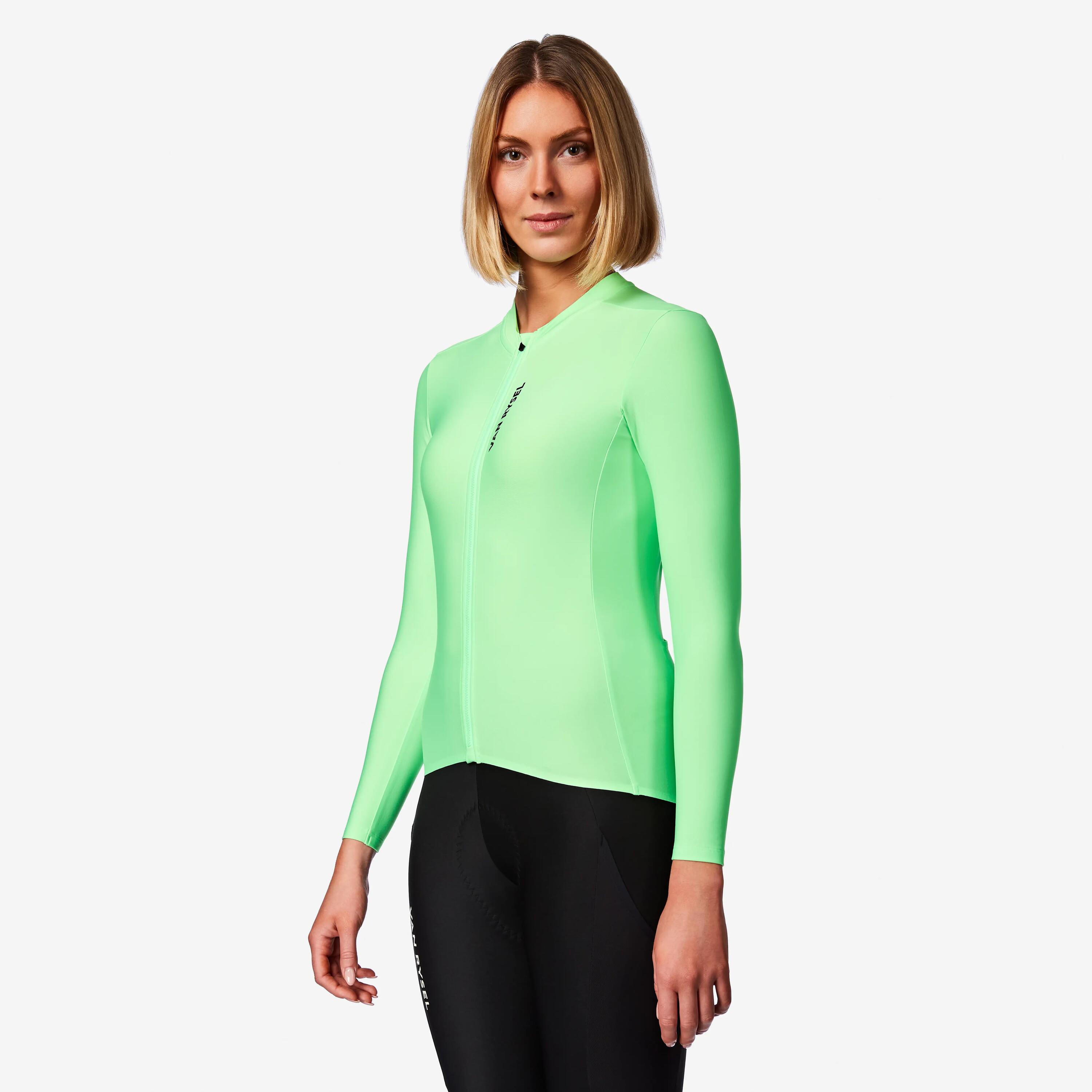 Maillot à manches longues de vélo de route mi-saison unisexe, RCR 2 vert 9/9
