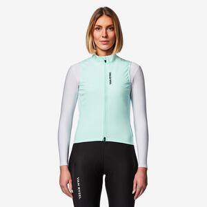 Chaleco Ciclismo Carretera RCR Mujer Verde Delicado Cortavientos
