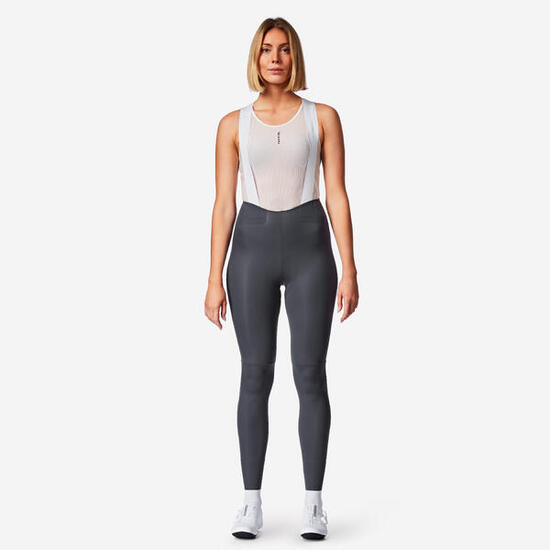Cuissard long de vélo de route temps frais femme, RCR-R 2 gris
