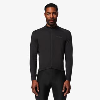 Men's mid-season long-sleeved cycling jersey for road bikes, EDR Discover black