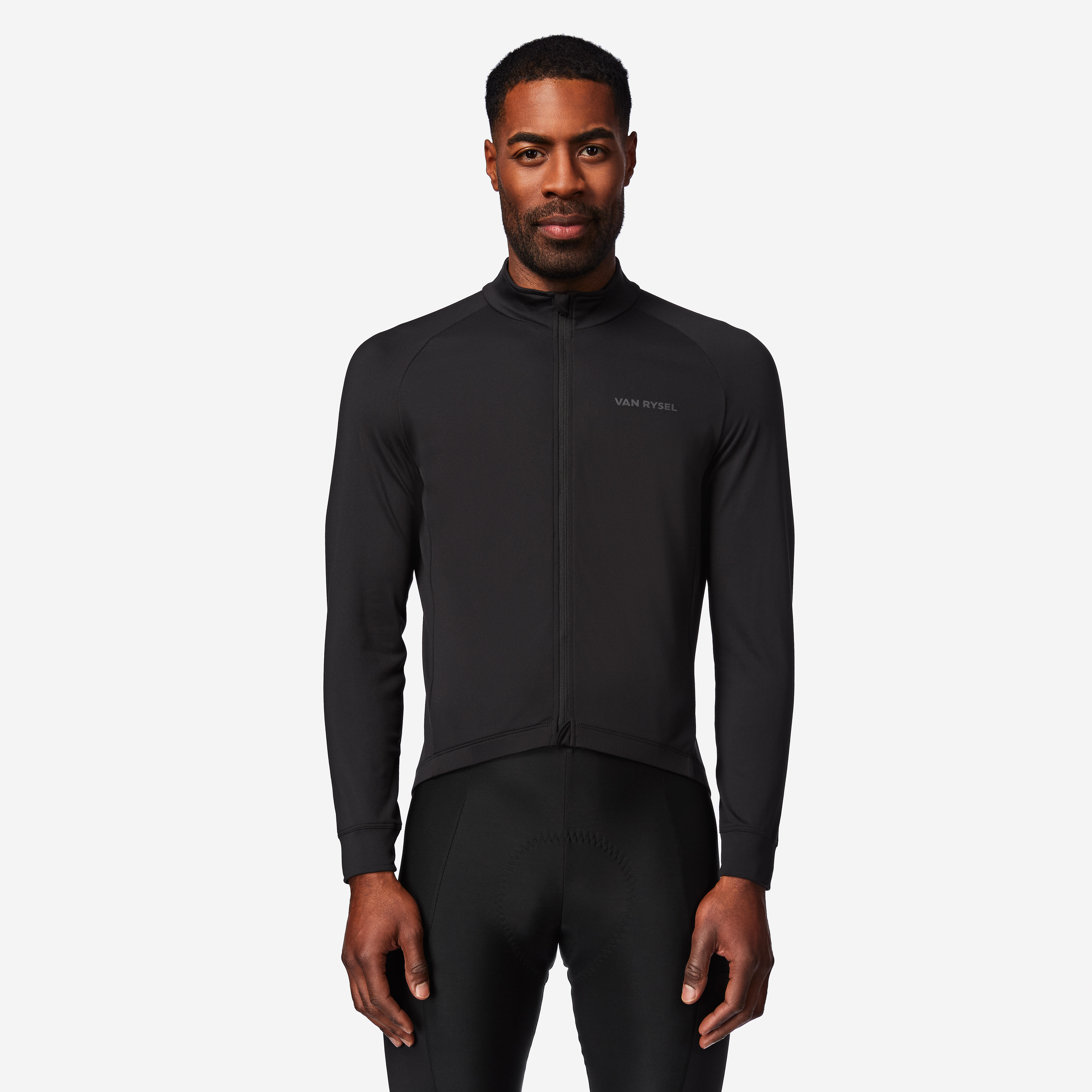 Maillot de vélo de route manches longues mi-saison homme, EDR Discover noir