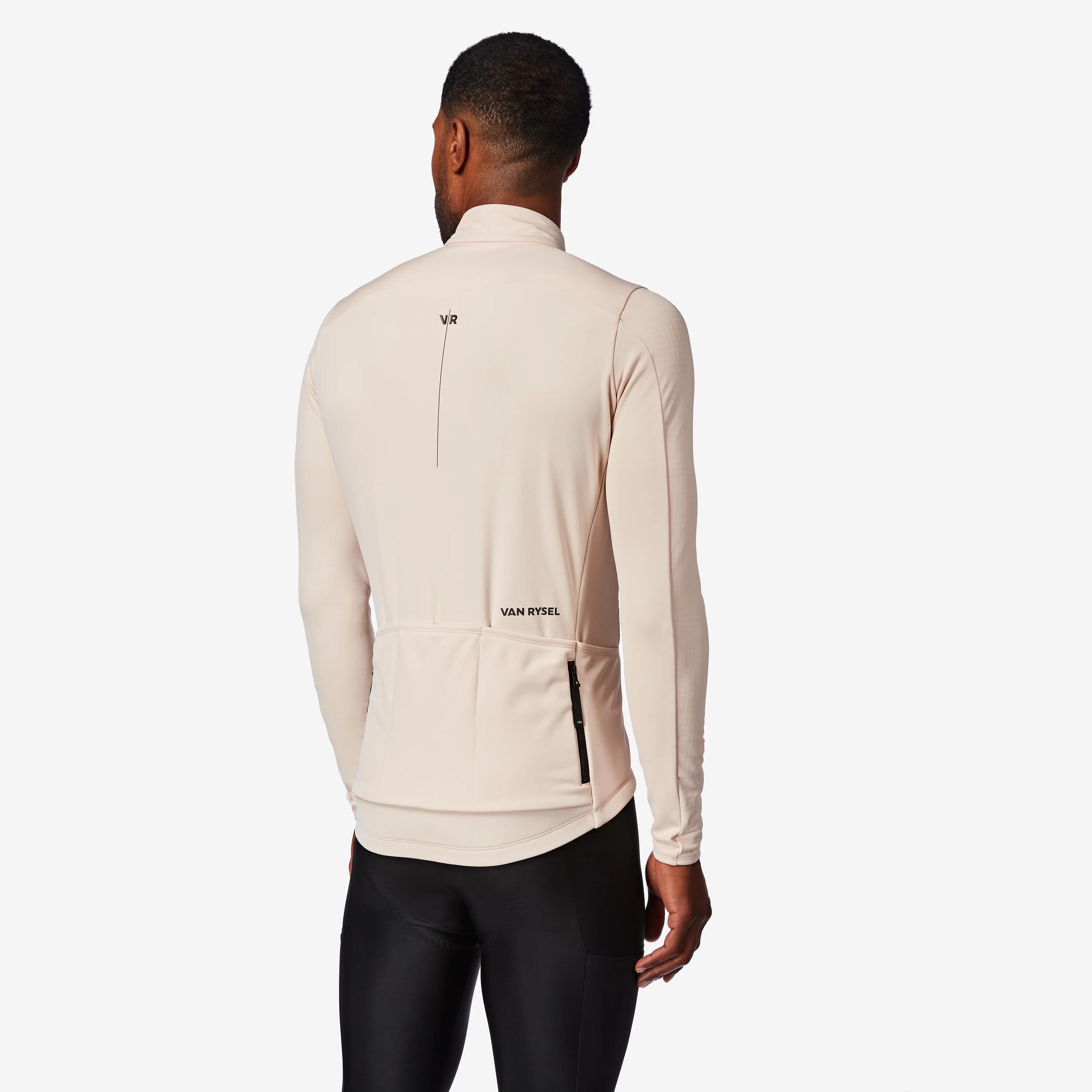 Camisola de Manga Comprida de Ciclismo de Estrada Meia-Estação Homem EDR Bege 2/10