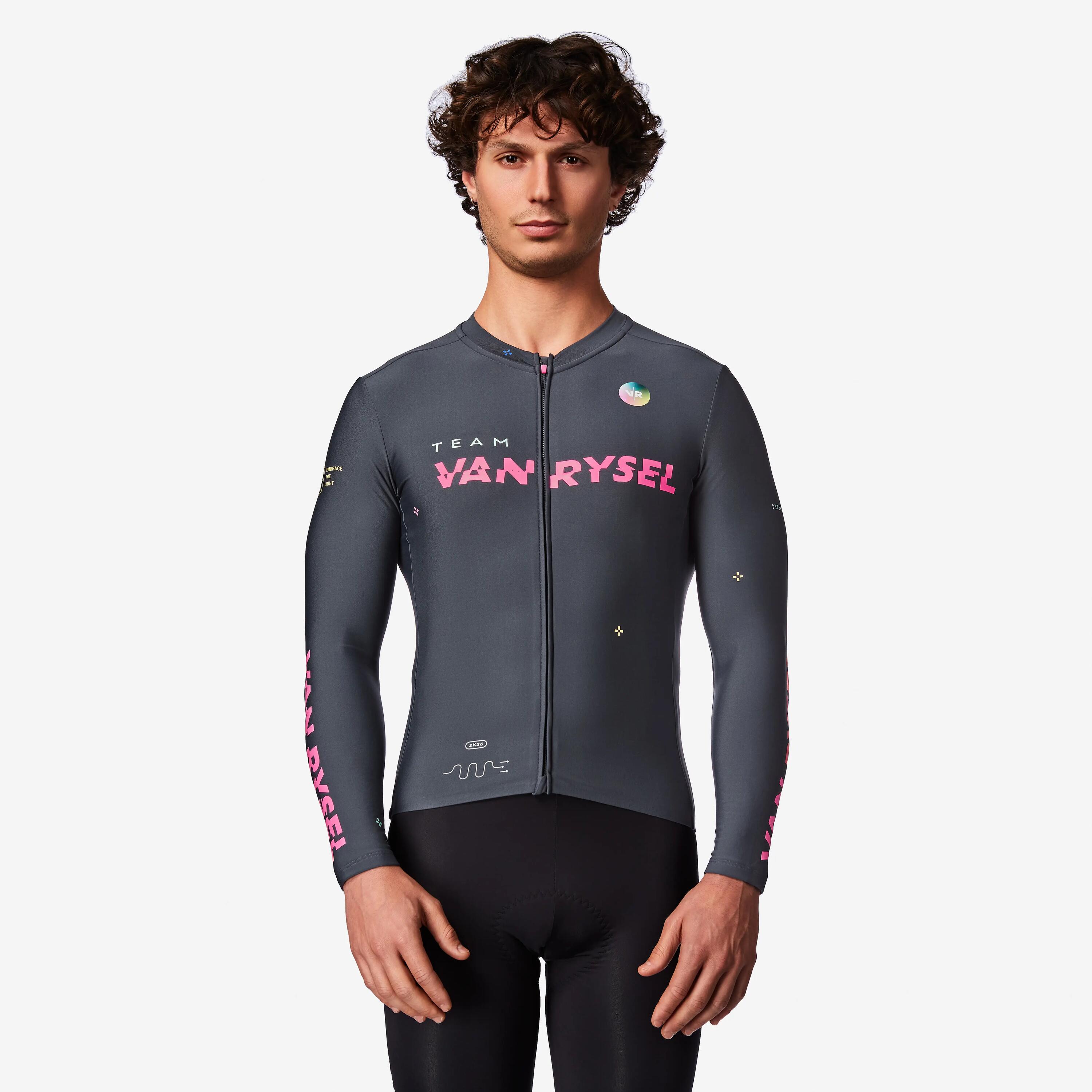 Camisola Ciclismo de Estrada Meia-Estação Unissexo, RCR-R 2 cinzento 7/9