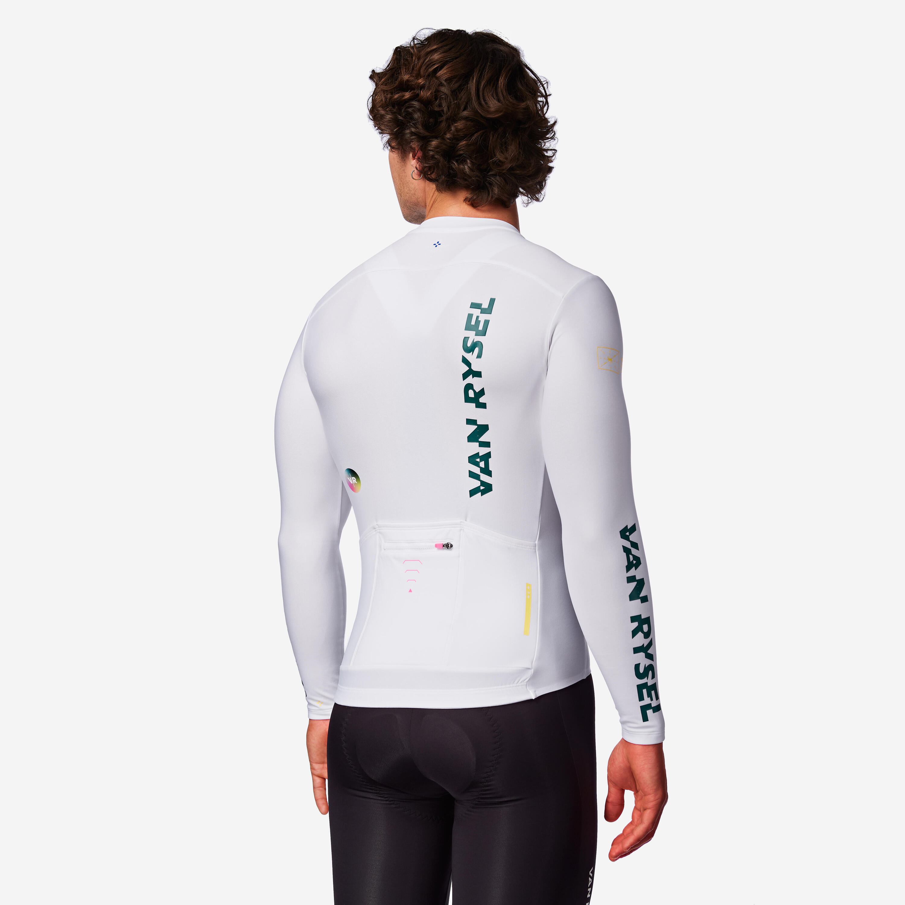 Camisola Manga Comprida Ciclismo de Estrada Meia Estação Unissexo RCR 2 Branco 2/10