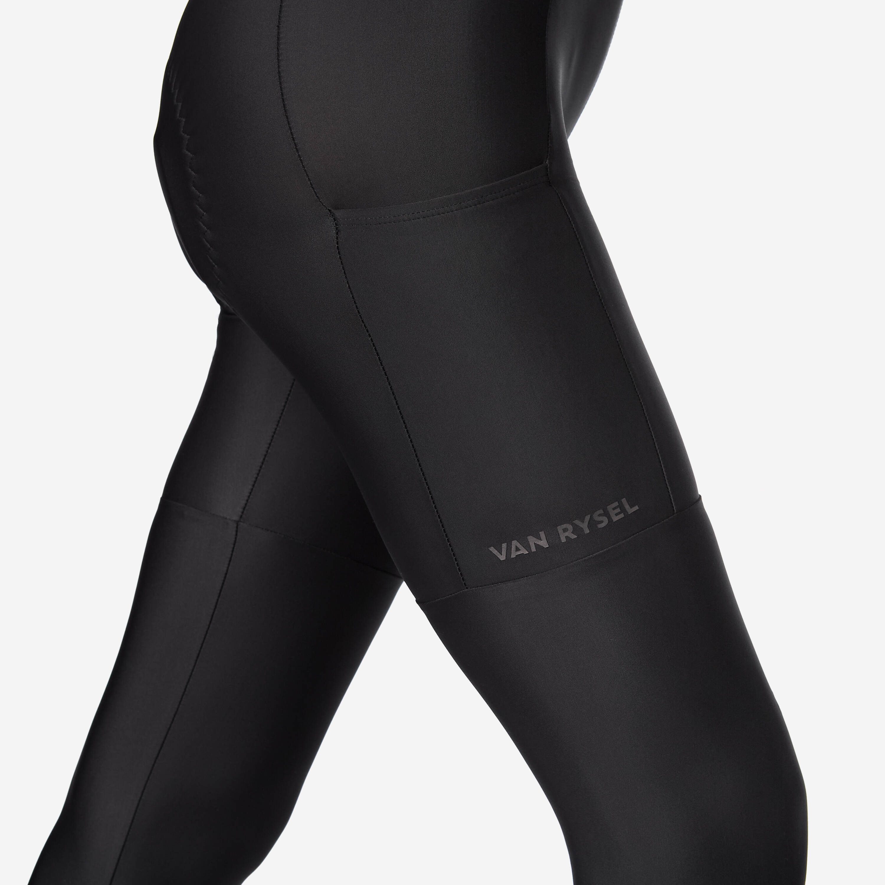 Women's road cycling capri, Discover black -  3