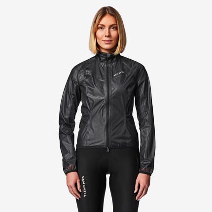 Veste de vélo ultra légère imperméable repliable femme RCR, noire