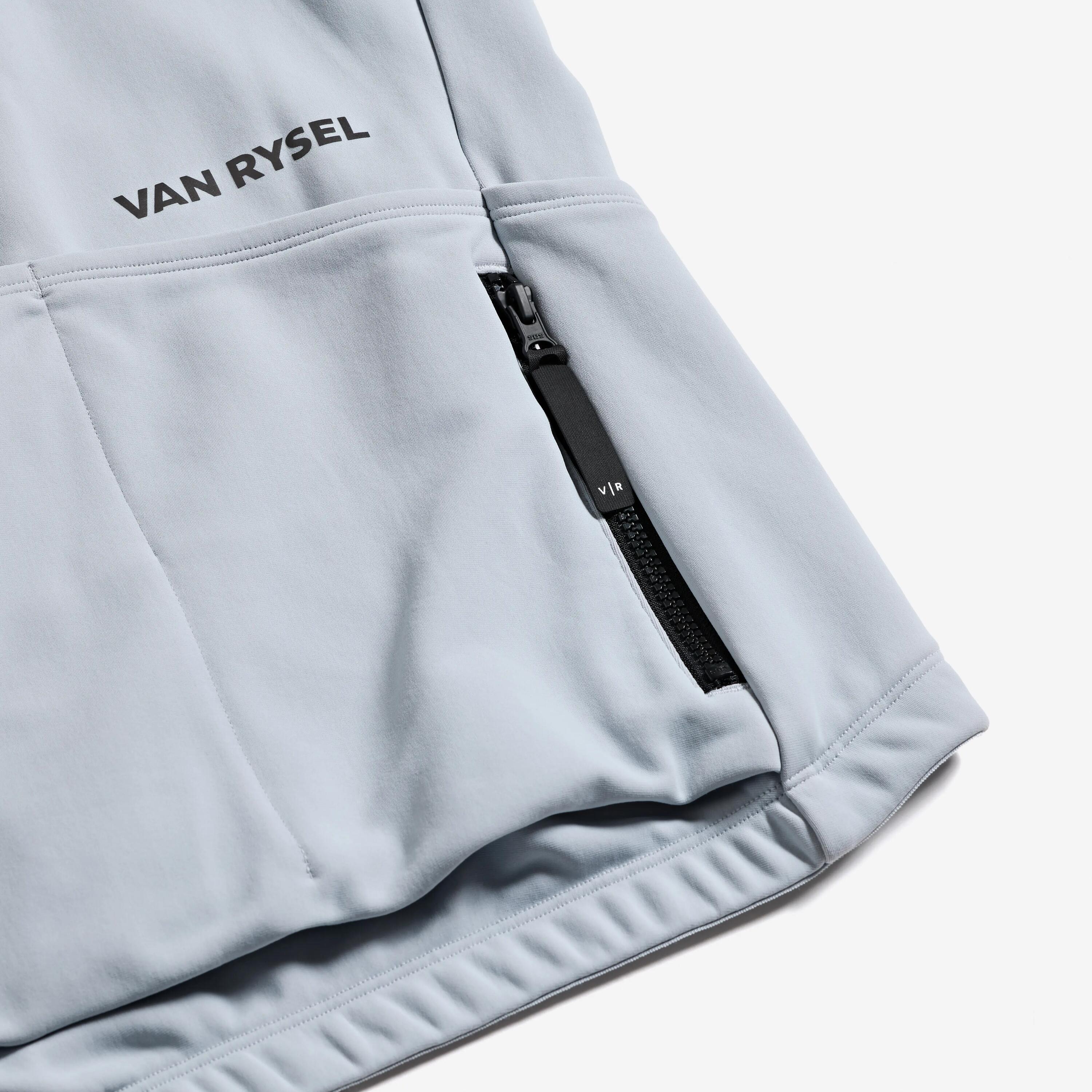 Rennrad Trikot Herren Zwischensaison langarm EDR grau 15/17