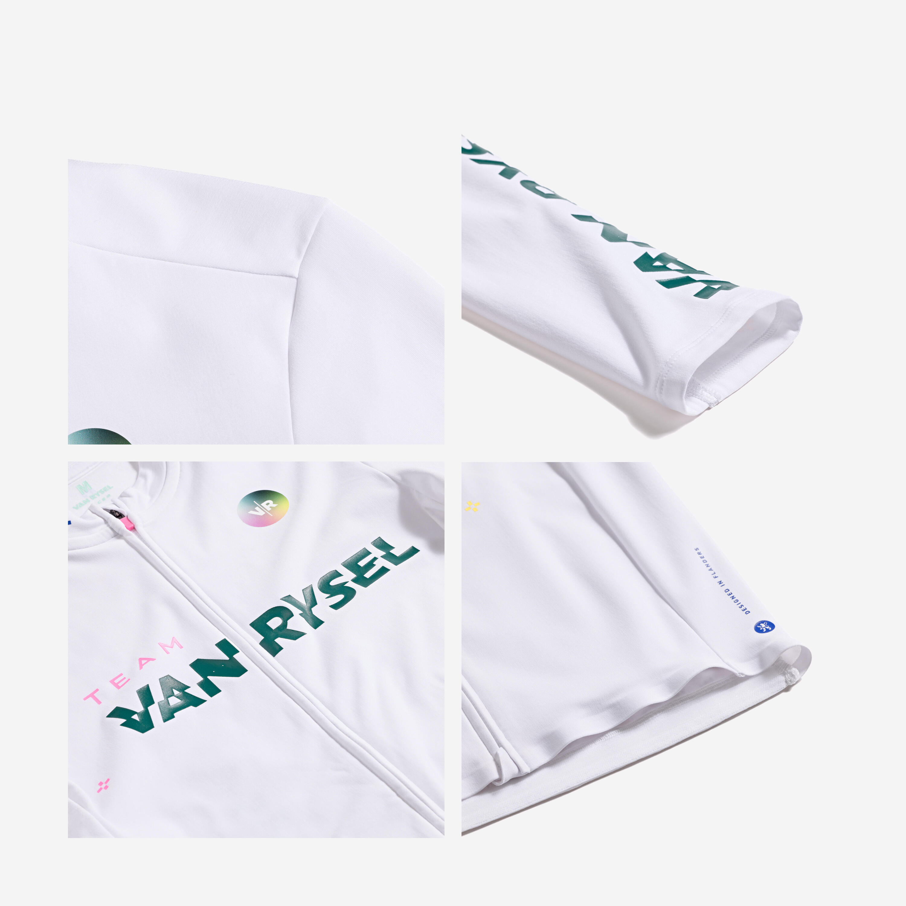 Camisola Manga Comprida Ciclismo de Estrada Meia Estação Unissexo RCR 2 Branco 8/10