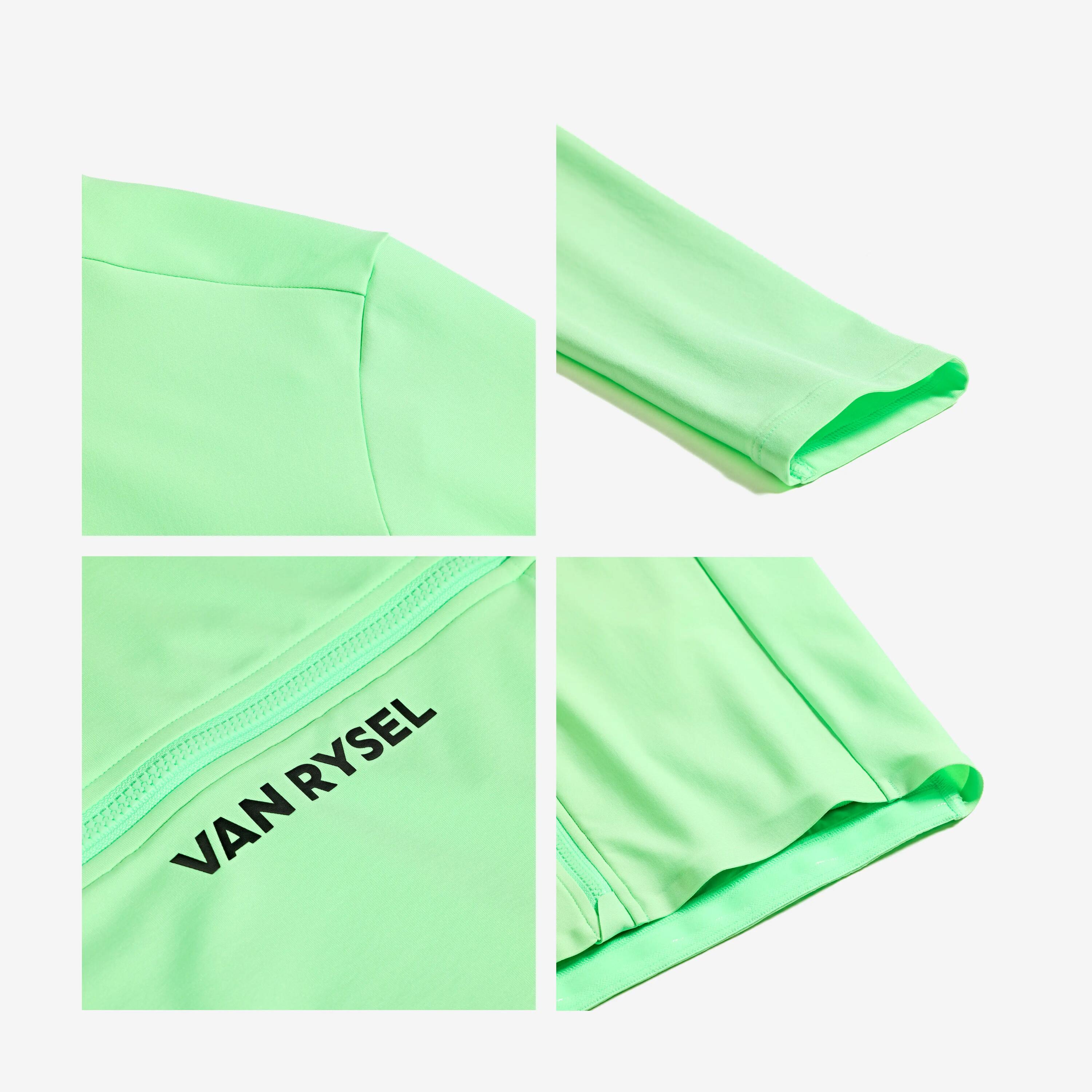 Maillot à manches longues de vélo de route mi-saison unisexe, RCR 2 vert 8/9