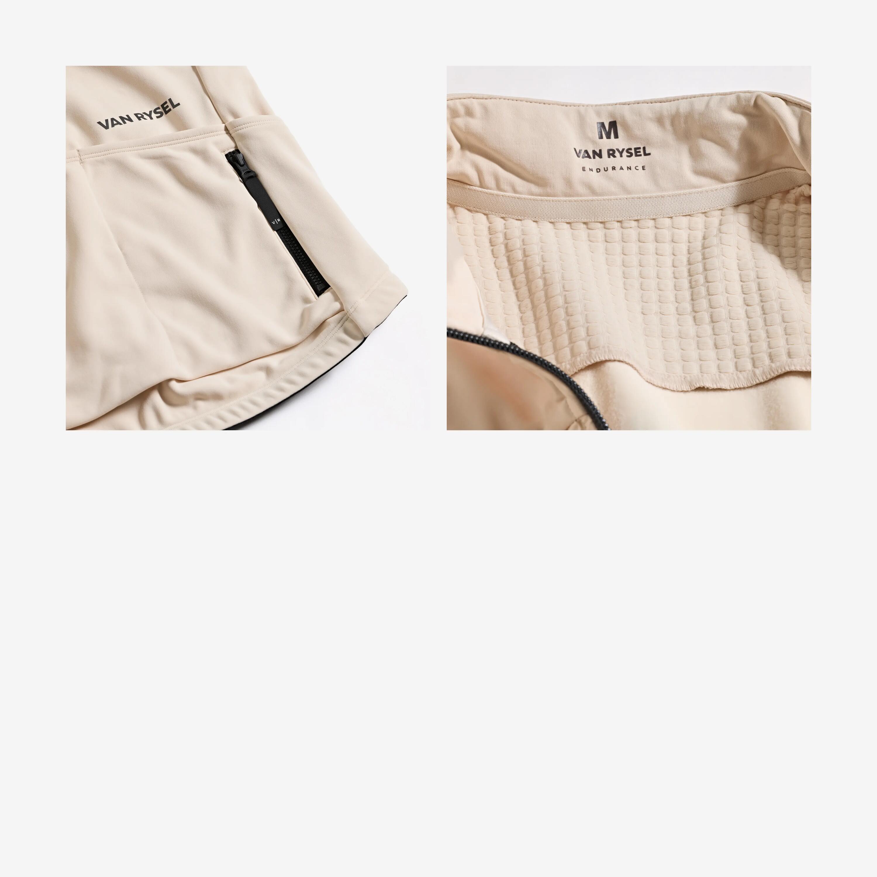 Camisola de Manga Comprida de Ciclismo de Estrada Meia-Estação Homem EDR Bege 9/10
