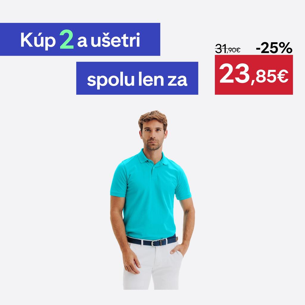 Pánska golfová polokošeľa MW500 tyrkysová