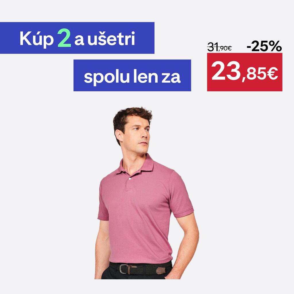 Pánska golfová bavlnené polokošeľa MW500 sivofialová