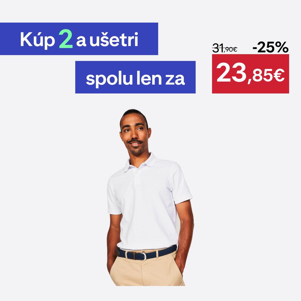 Pánska golfová polokošeľa MW500 snehobiela