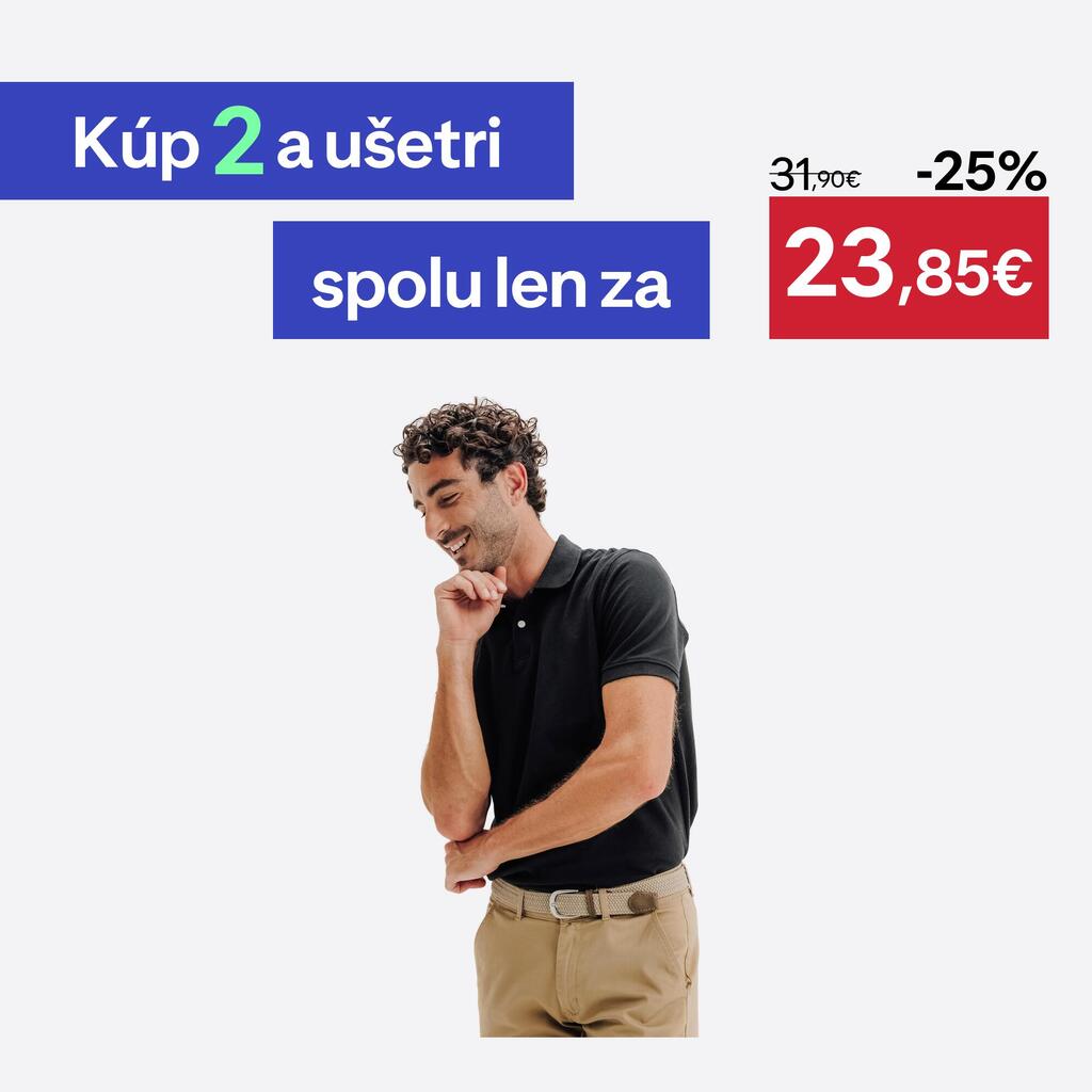 Pánska golfová polokošeľa MW500 čierna