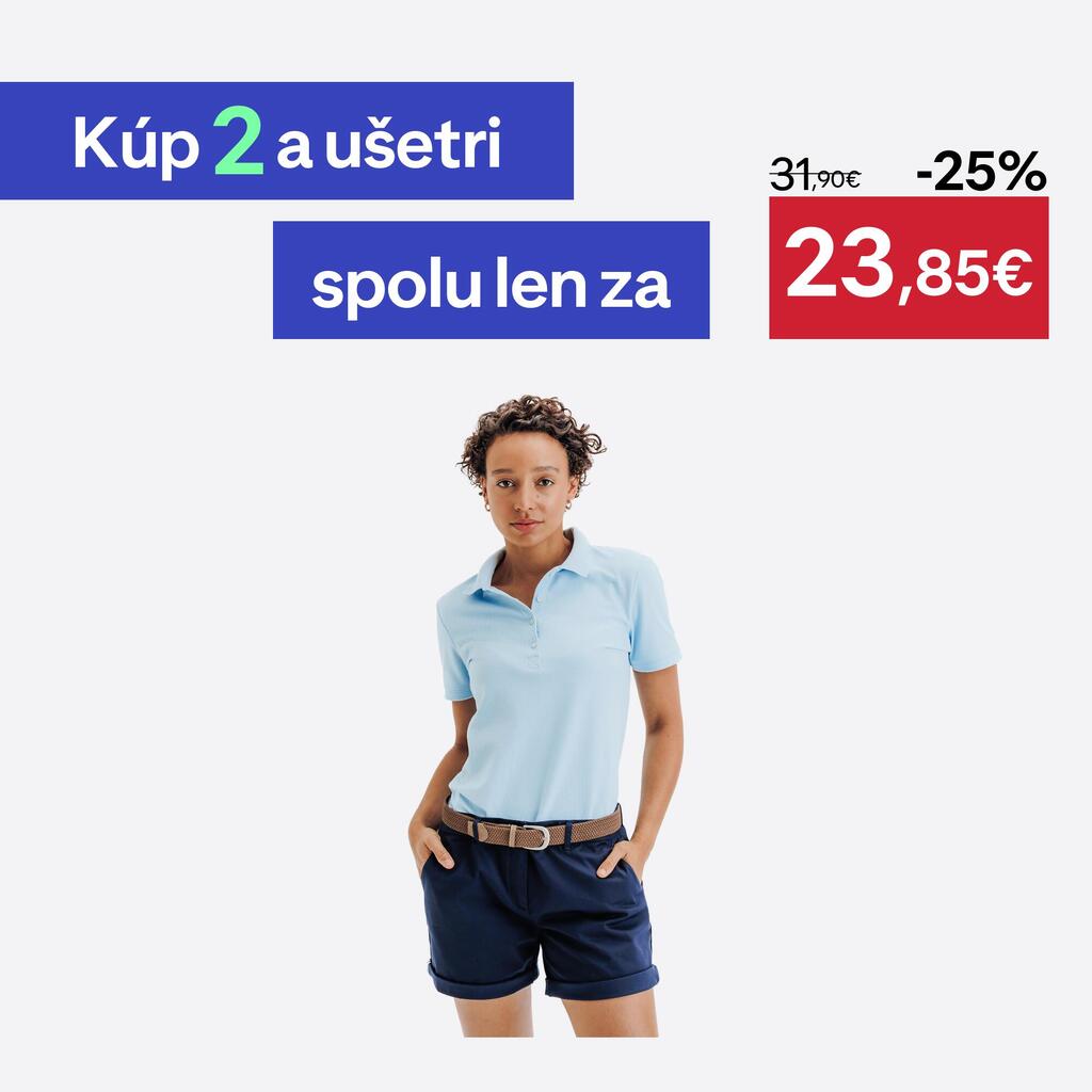 Dámska golfová polokošeľa MW500 s krátkym rukávom modrá