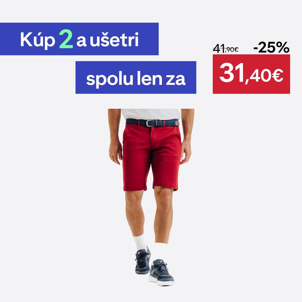 Pánske golfové chino šortky MW500 bavlnené bordové