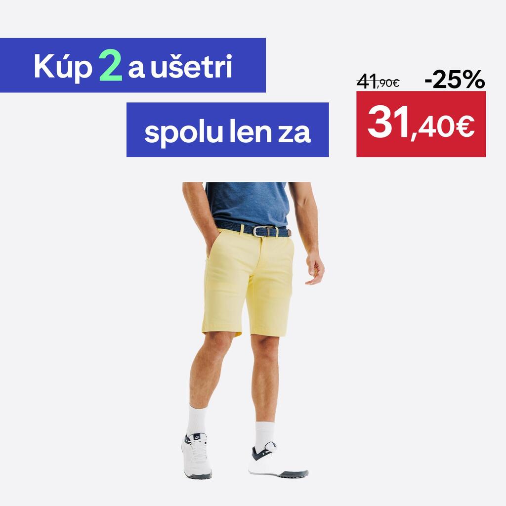 Pánske golfové chino šortky MW500 bavlnené žlté